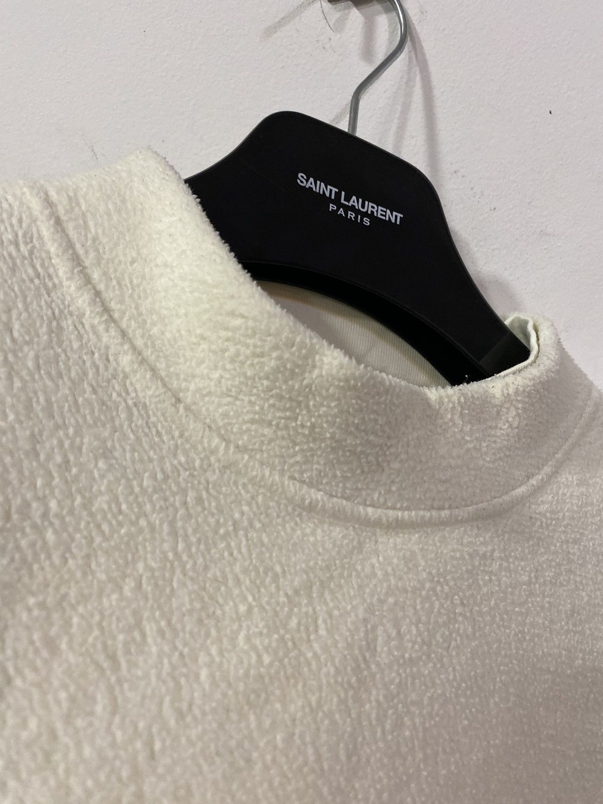 Yves Saint Laurent Fleece YSL Sweatshirt Big Logo White YSL Sweater Size US L / EU 52-54 / 3 - 14 Thumbnail