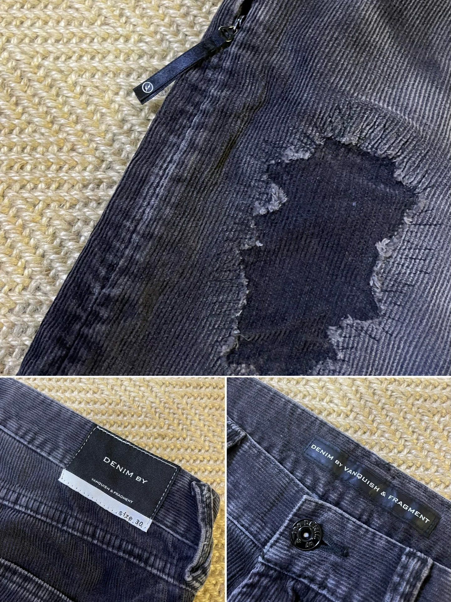 Fragment Design FRAGMENT x VANQUISH Black Washed Corduroy Pants W30 Size US 30 / EU 46 - 7 Thumbnail