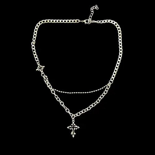 VIBE Cross Chain Necklace Punk Y2K Size ONE SIZE - 6 Thumbnail