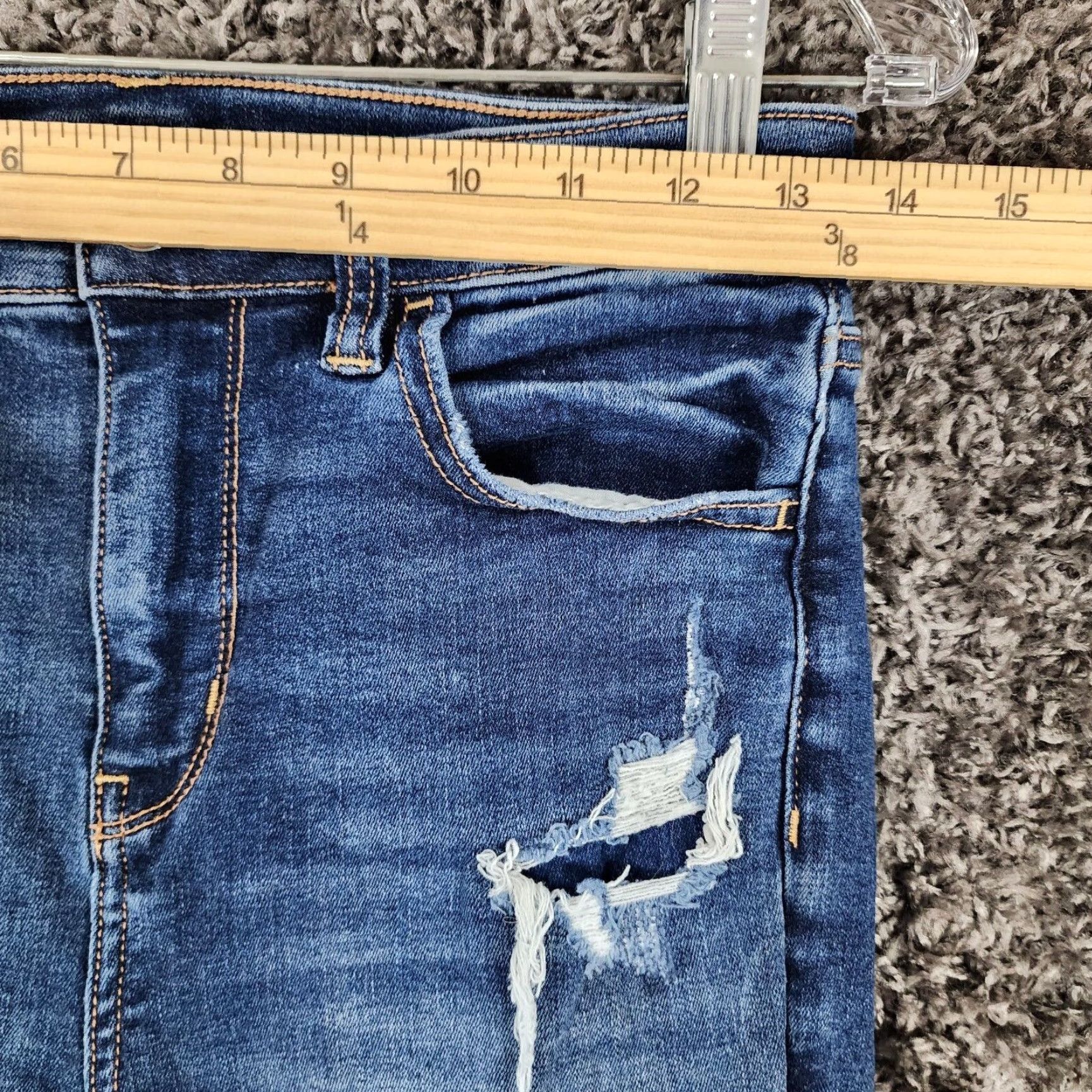American Eagle Outfitters VINTAGE American Eagle Womens Jeggings Size 2 Blue High Rise Distressed Stretch Jeans Size 26" / US 2 / IT 38 - 4 Thumbnail