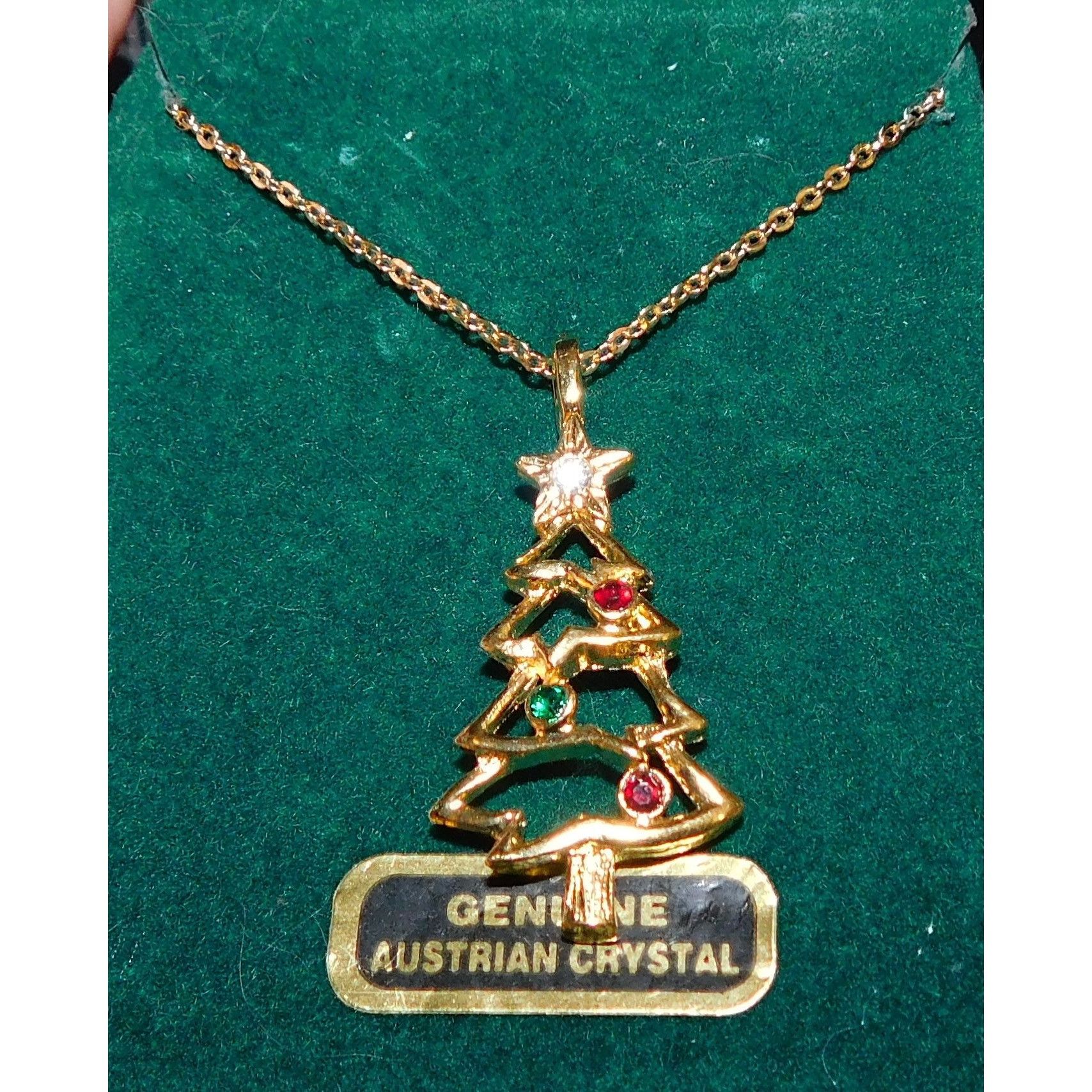 Other Genuine Austrian Crystal Gold Christmas Tree Necklace Size ONE SIZE - 2 Thumbnail