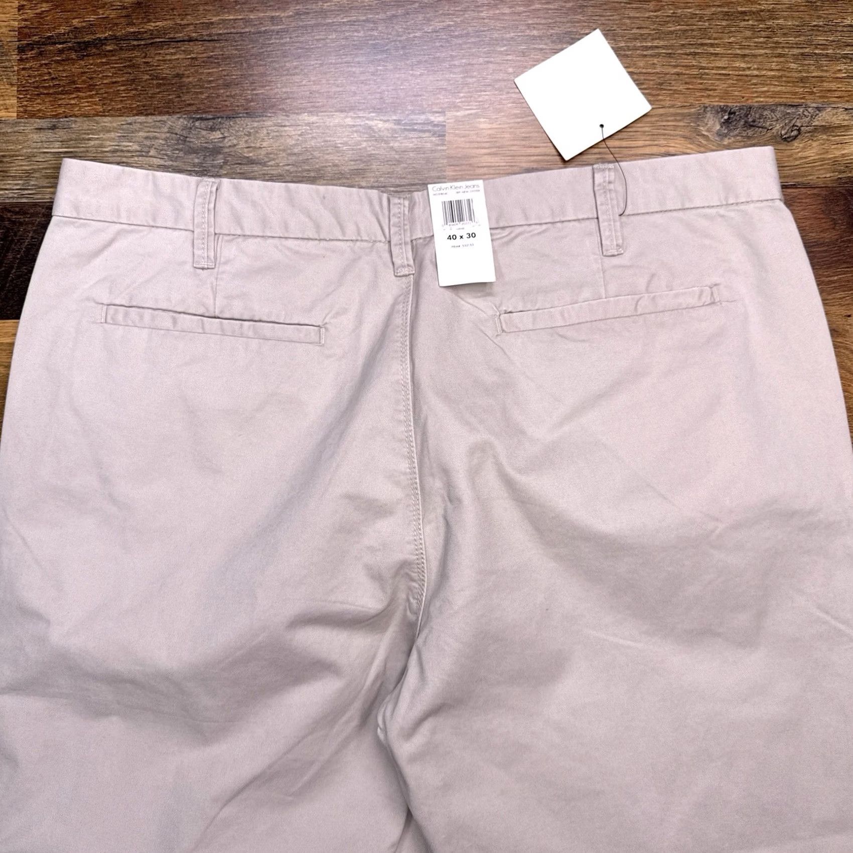 Calvin Klein Calvin Klein Pants Mens 40x30 New Beige Flat Front Twill Chino Straight Leg Regular Rise 40in Inseam 30in Logo Size US 40 / EU 56 - 7 Thumbnail