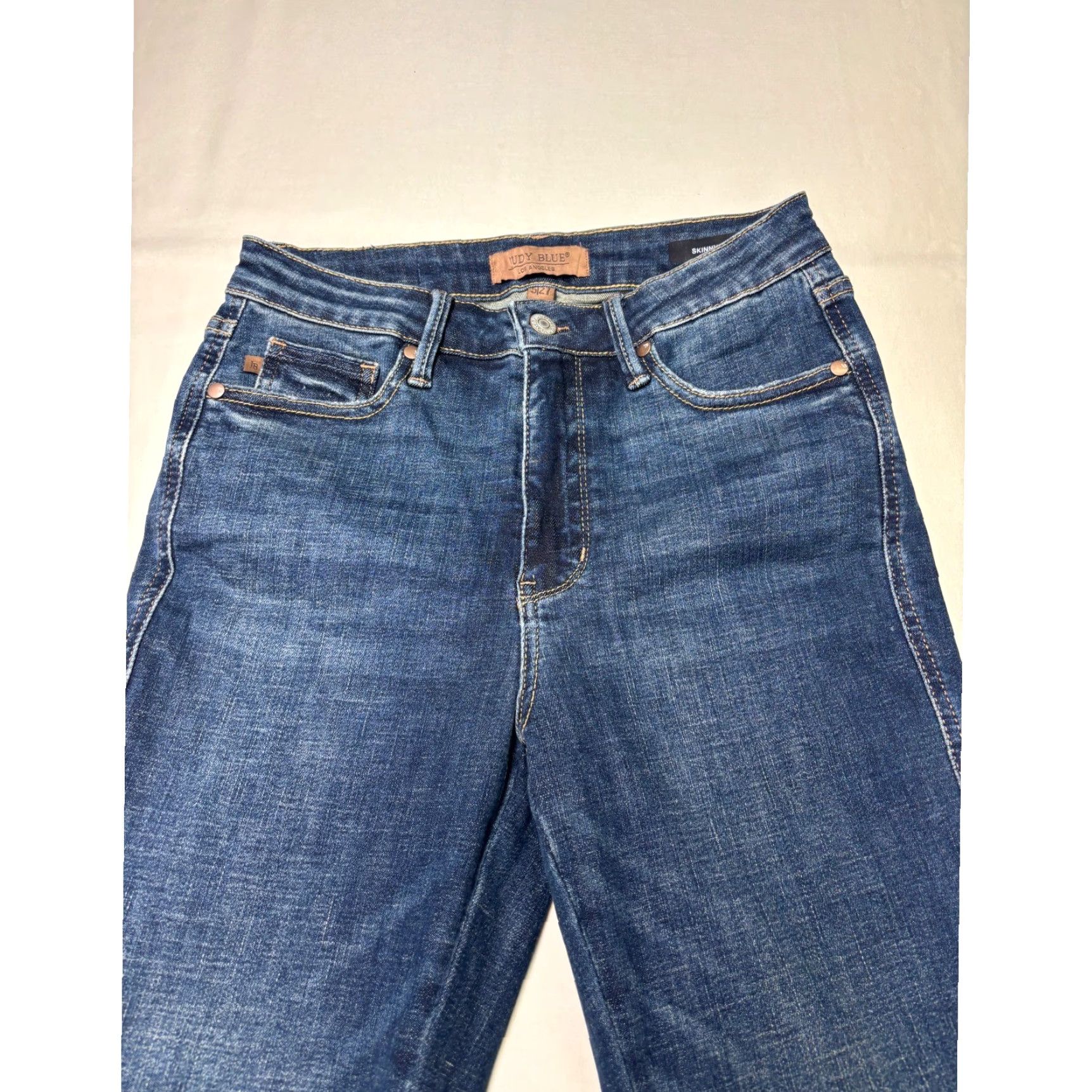 Vintage Judy Blue Jeans Dark Wash 5-Pocket Denim Zip Button Mid Rise 27in Inseam 27.5in L28 Womens Regular Size 27 Stretch Slim Size 27" / US 4 / IT 40 - 2 Thumbnail