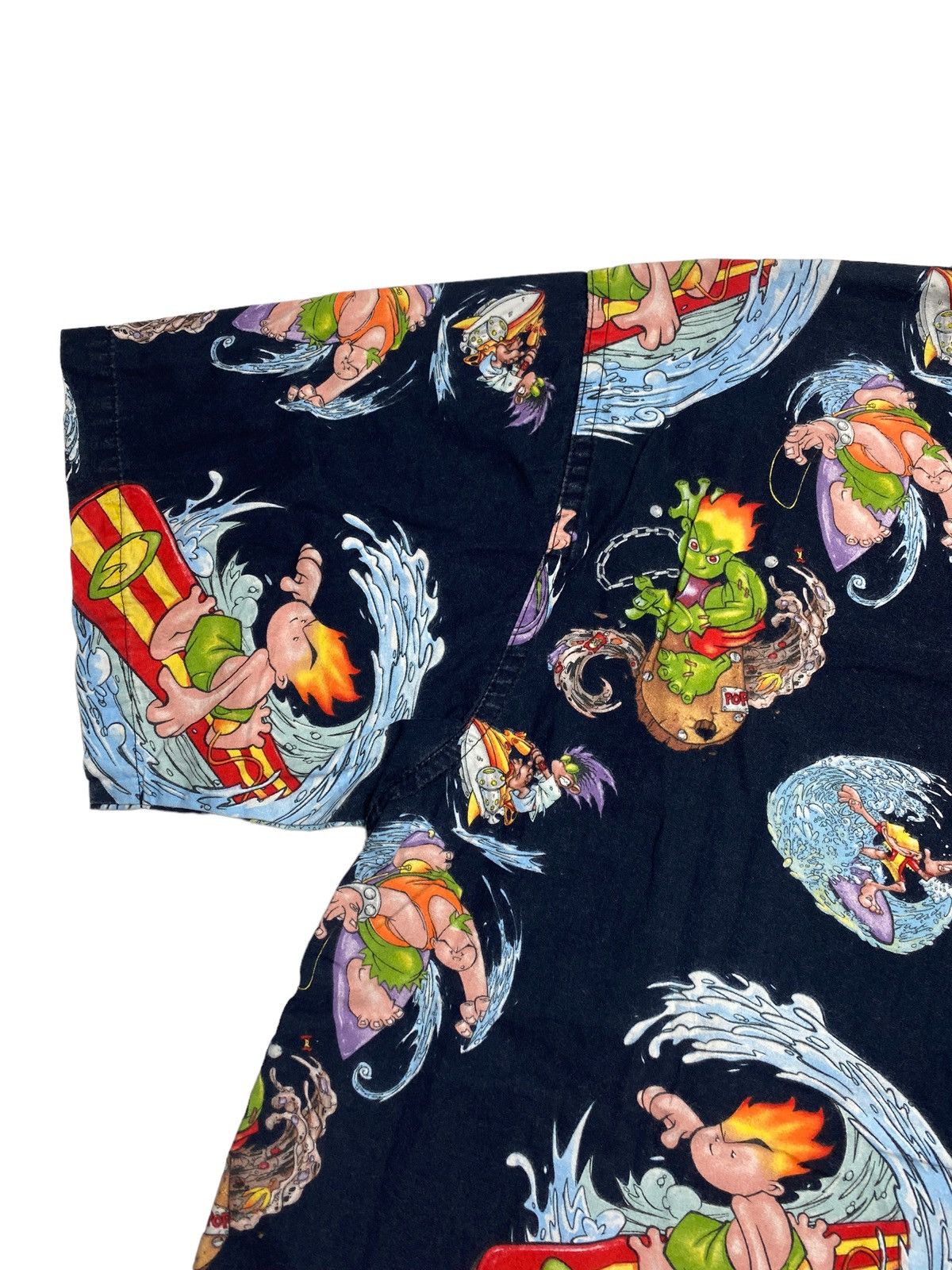 JNCO 2000s JNCO Flamehead - Iconic Mascots Surf Open Collar Shirt Size US L / EU 52-54 / 3 - 8 Thumbnail