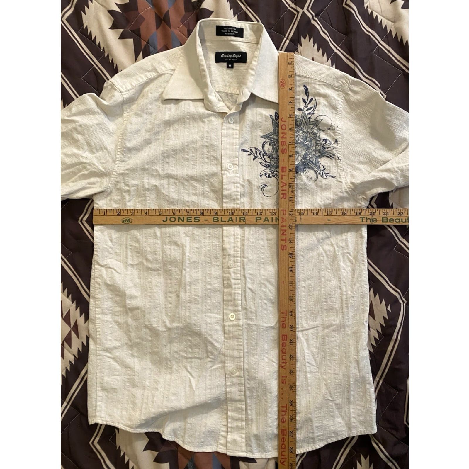 Affliction VINTAGE Eighty Eight Platinum Button Up Shirt Tribal Affliction Style Medium Men White Cotton Graphic Print Short Description Not Included Size US M / EU 48-50 / 2 - 5 Thumbnail