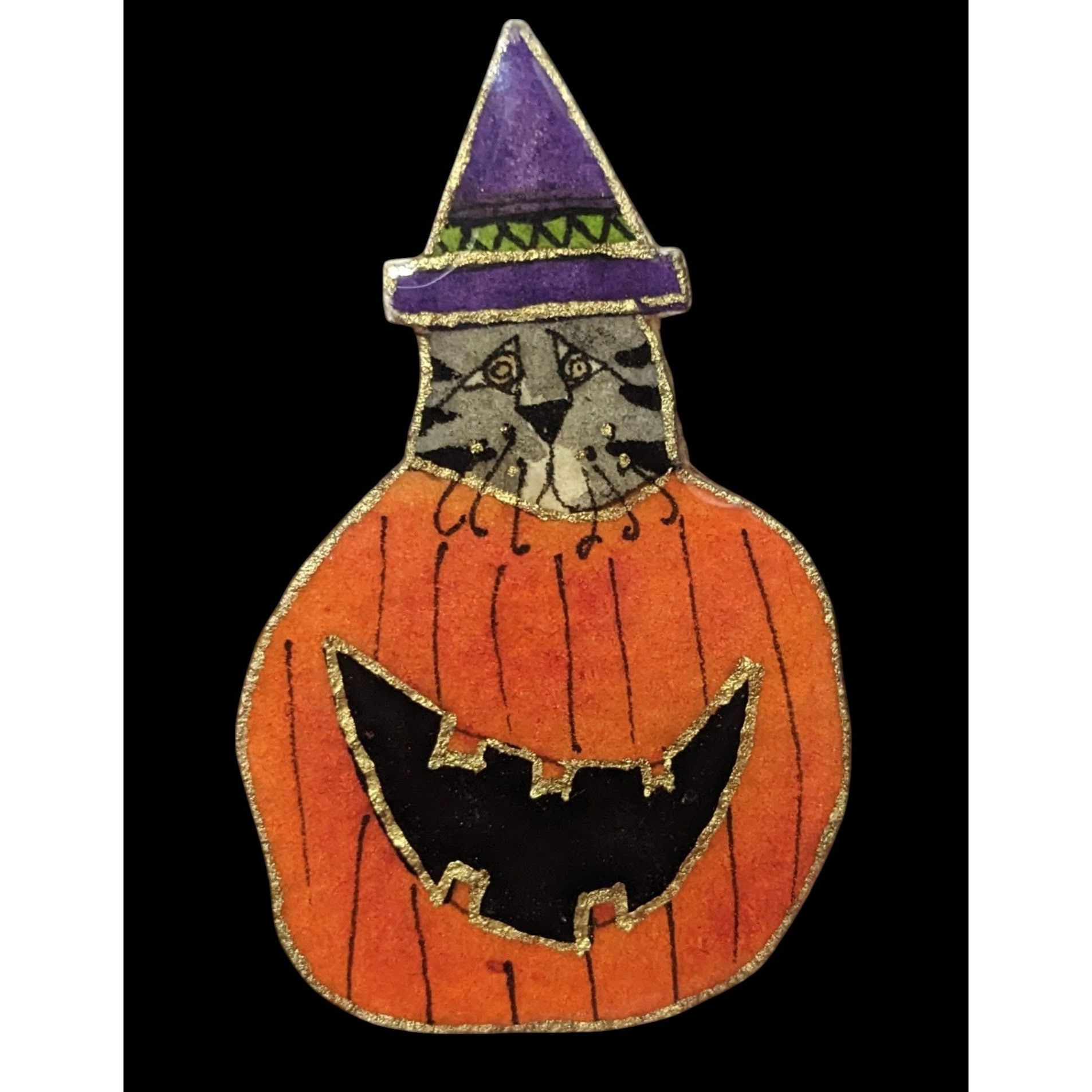 Other Vintage Signed Halloween Jack O Lantern Brooch Size ONE SIZE - 1 Thumbnail