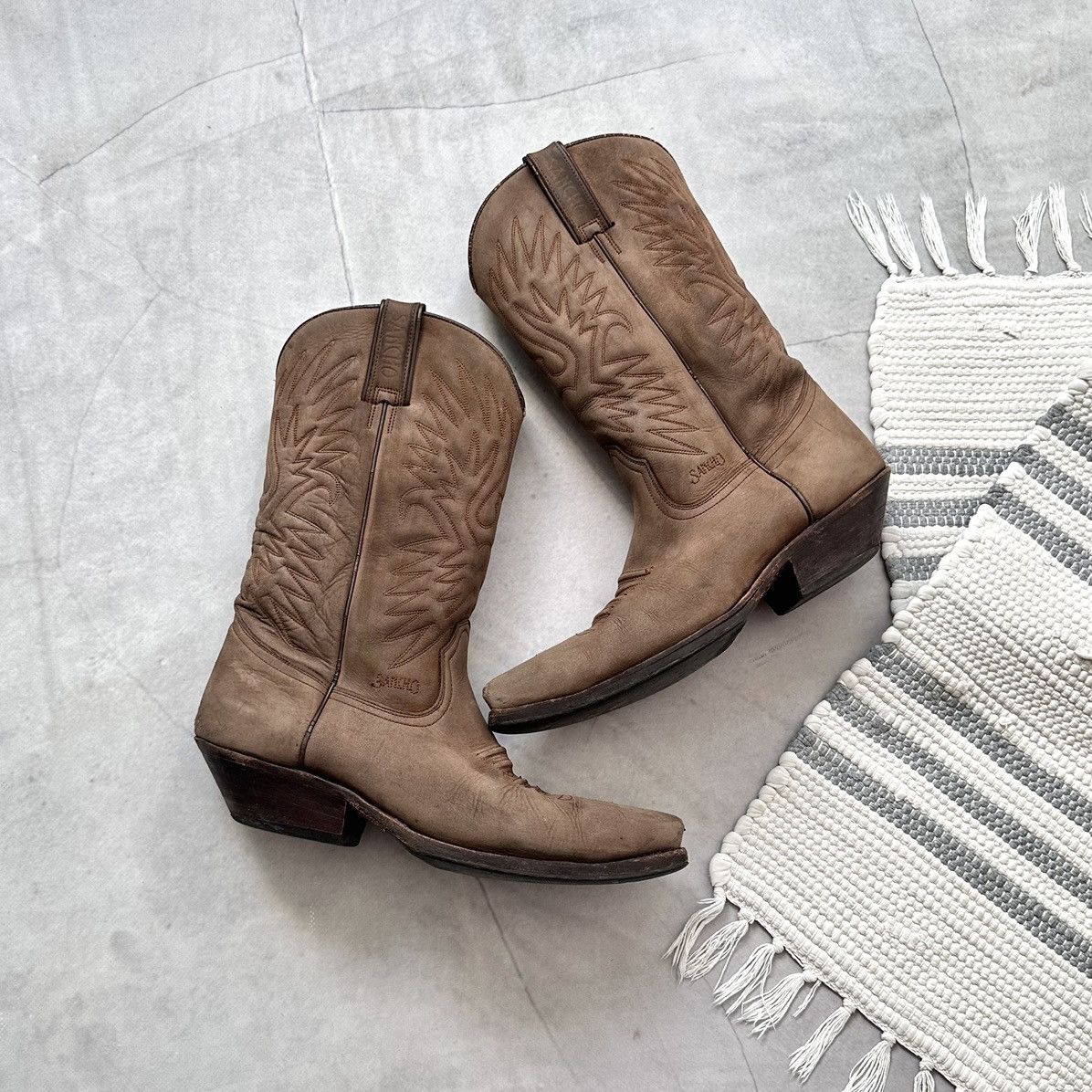 Cowboy Equipment Vintage Sancho Western Cowboy Boots Biker Celine Vibe Size US 9 / EU 42 - 1 Thumbnail
