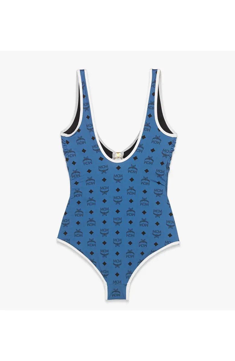 MCM o1mt1gz0126 Monogram Print Swimsuit in Blue Size M / US 6-8 / IT 42-44 - 2 Thumbnail