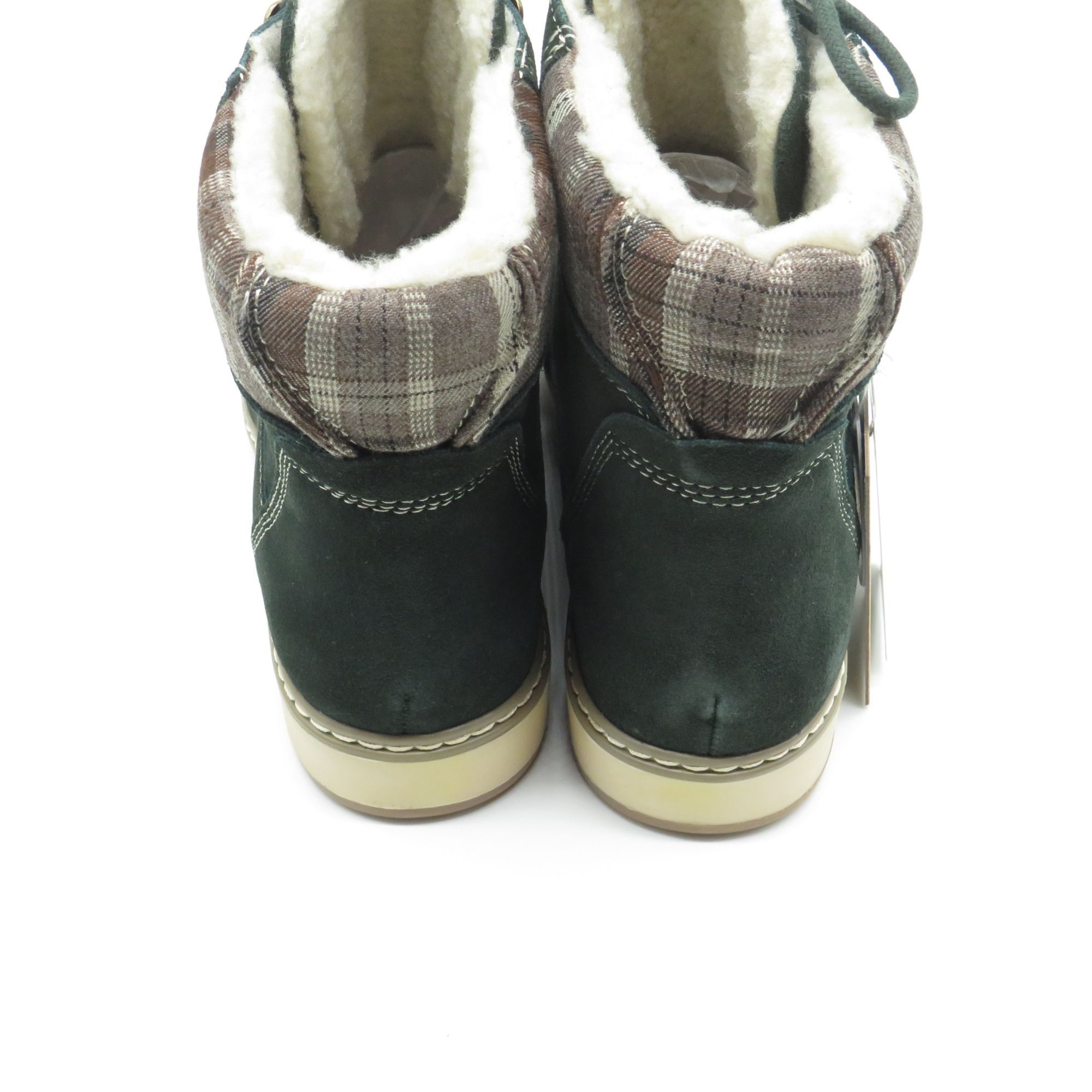 Other White Mountain Women's Lace-Up Army Green Plaid Ankle Boots Size US 7 / IT 37 - 5 Thumbnail