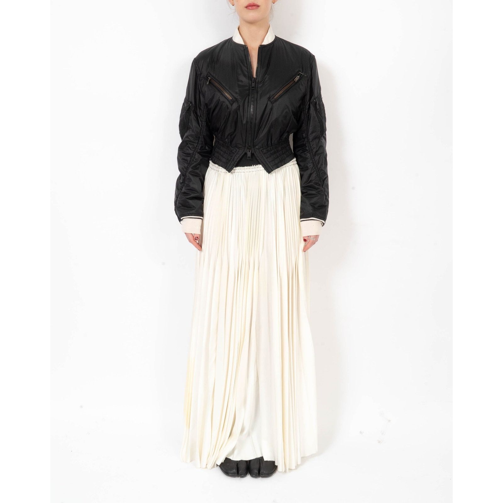 Haider Ackermann FW15 Oversized Pleated Skirt in White Viscose Size S / US 4 / IT 40 - 1 Thumbnail