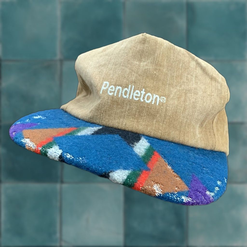 Pendleton VINTAGE Pendleton Wool Men Baseball Cap Adjustable Aztec Geometric 80s 90s Casual Blue Size ONE SIZE - 1 Thumbnail