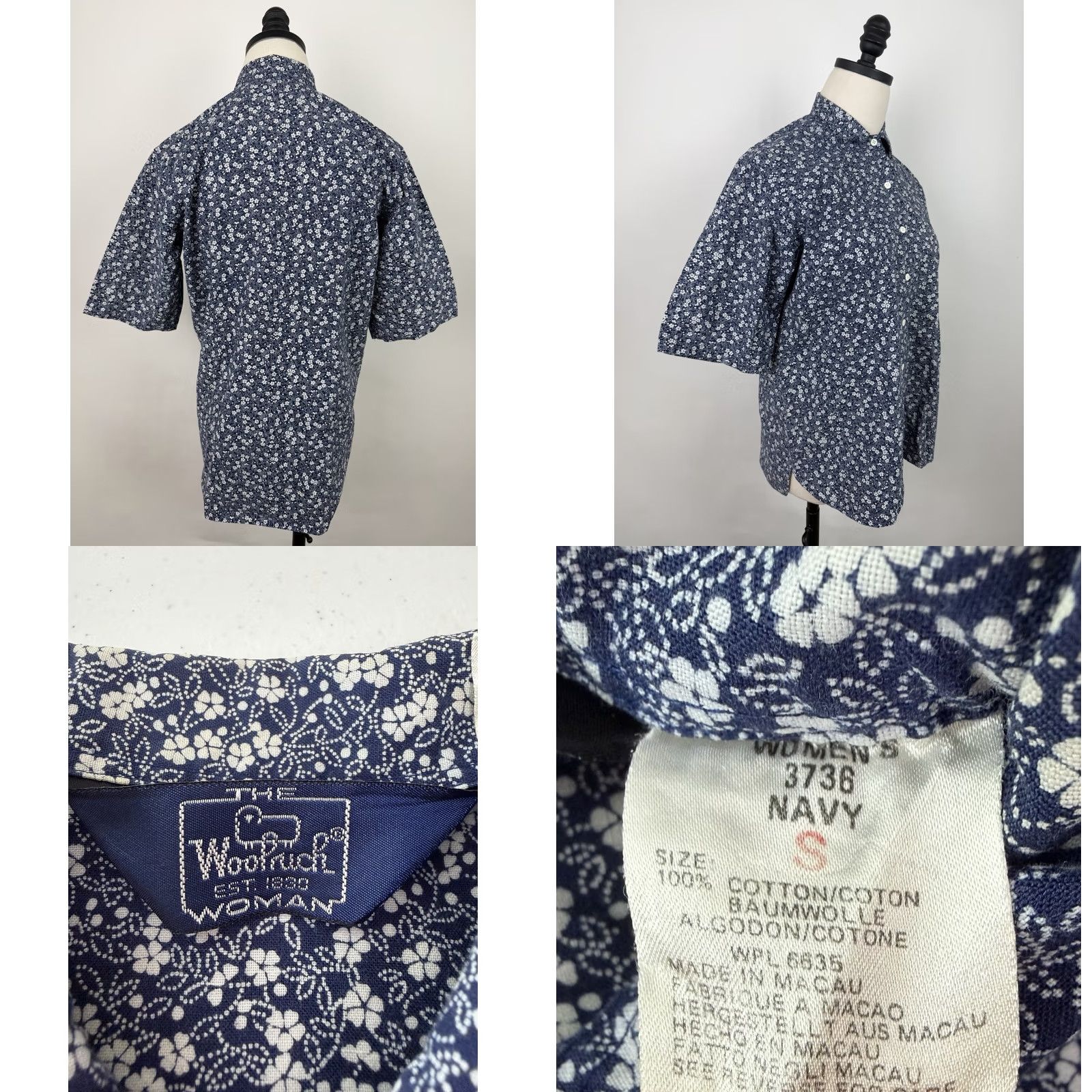 Vintage VINTAGE Woolrich Womens Small Blue Floral Button-Up Shirt Size S / US 4 / IT 40 - 8 Thumbnail