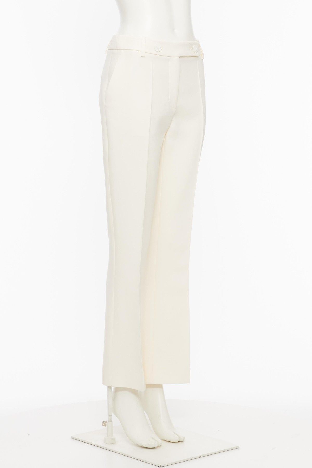 Valentino o1s1wg110525 Crepe Couture Pants in White Size 26" / US 2 / IT 38 - 2 Thumbnail