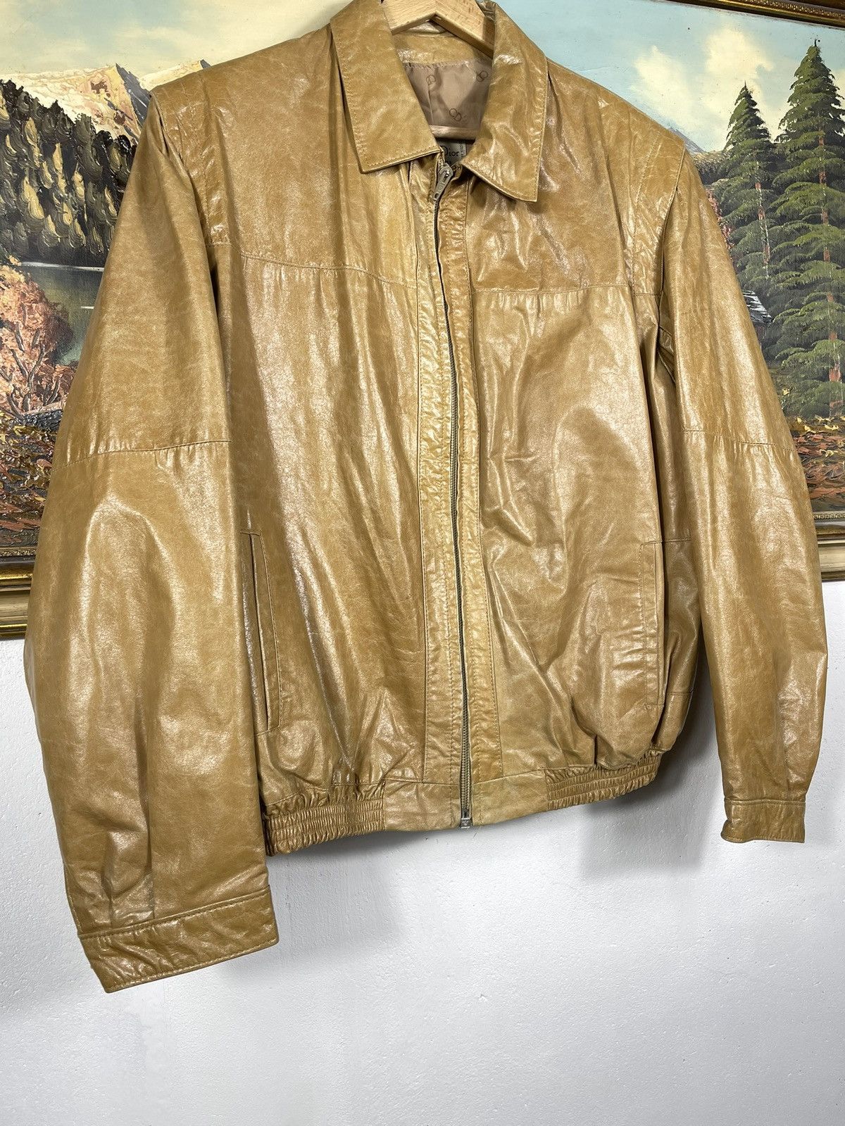 Christian Dior Leather Jacket Bomber Vintage 90s Oversize