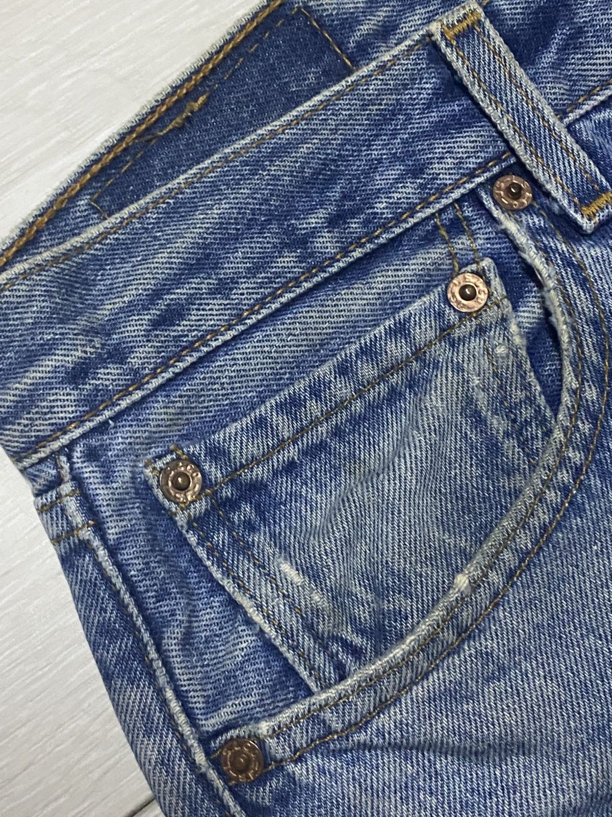 Levi's Levis 501 Y2k Faded Wash Bleach Distressed Jeans Size US 30 / EU 46 - 7 Thumbnail