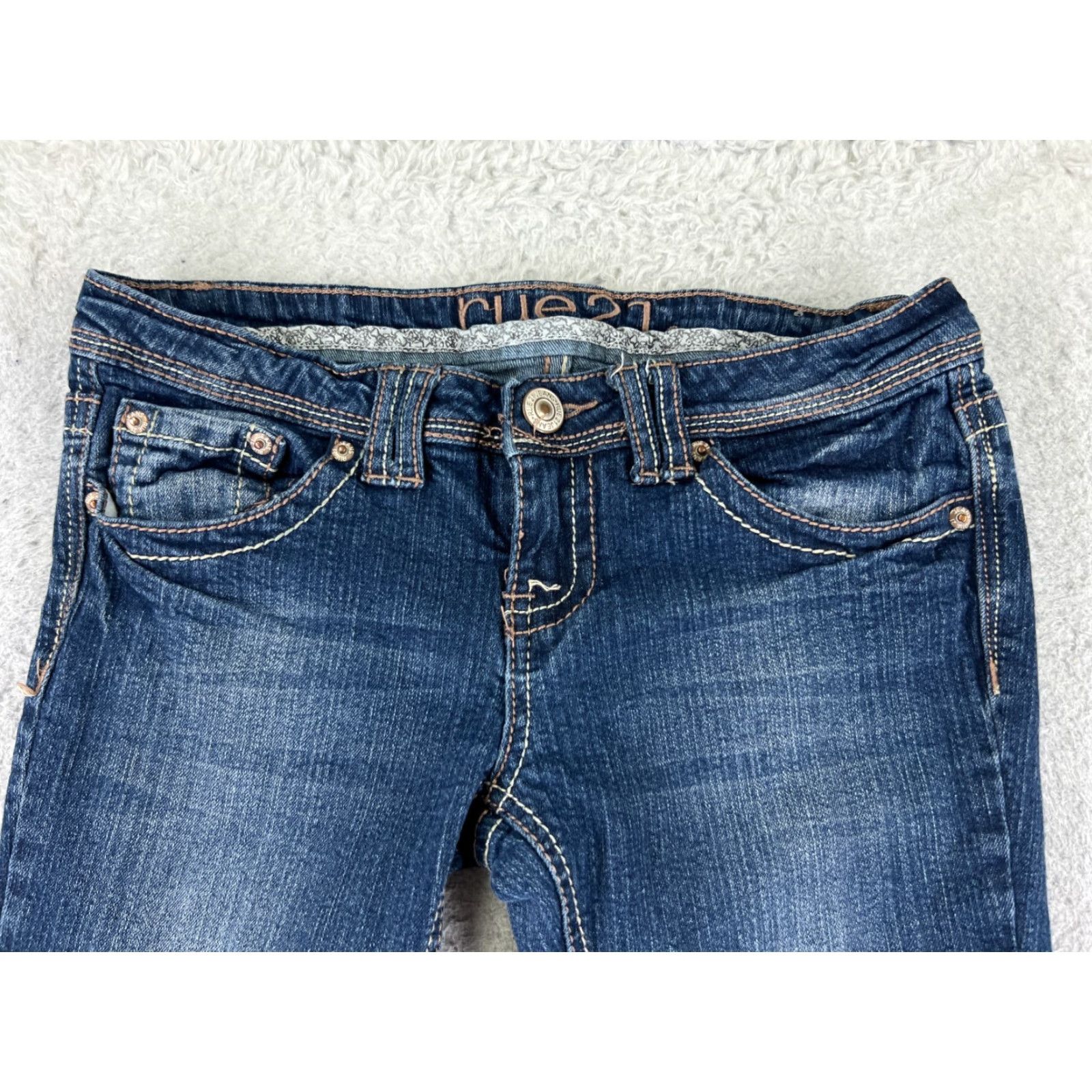 Vintage Rue21 Jeans Womens Bootcut Denim 27x31 Blue Cotton Blend Embroidered 5-Pocket Zip US Regular 27 in Womens Jeans Size 25" / US 0 / IT 36 - 4 Thumbnail