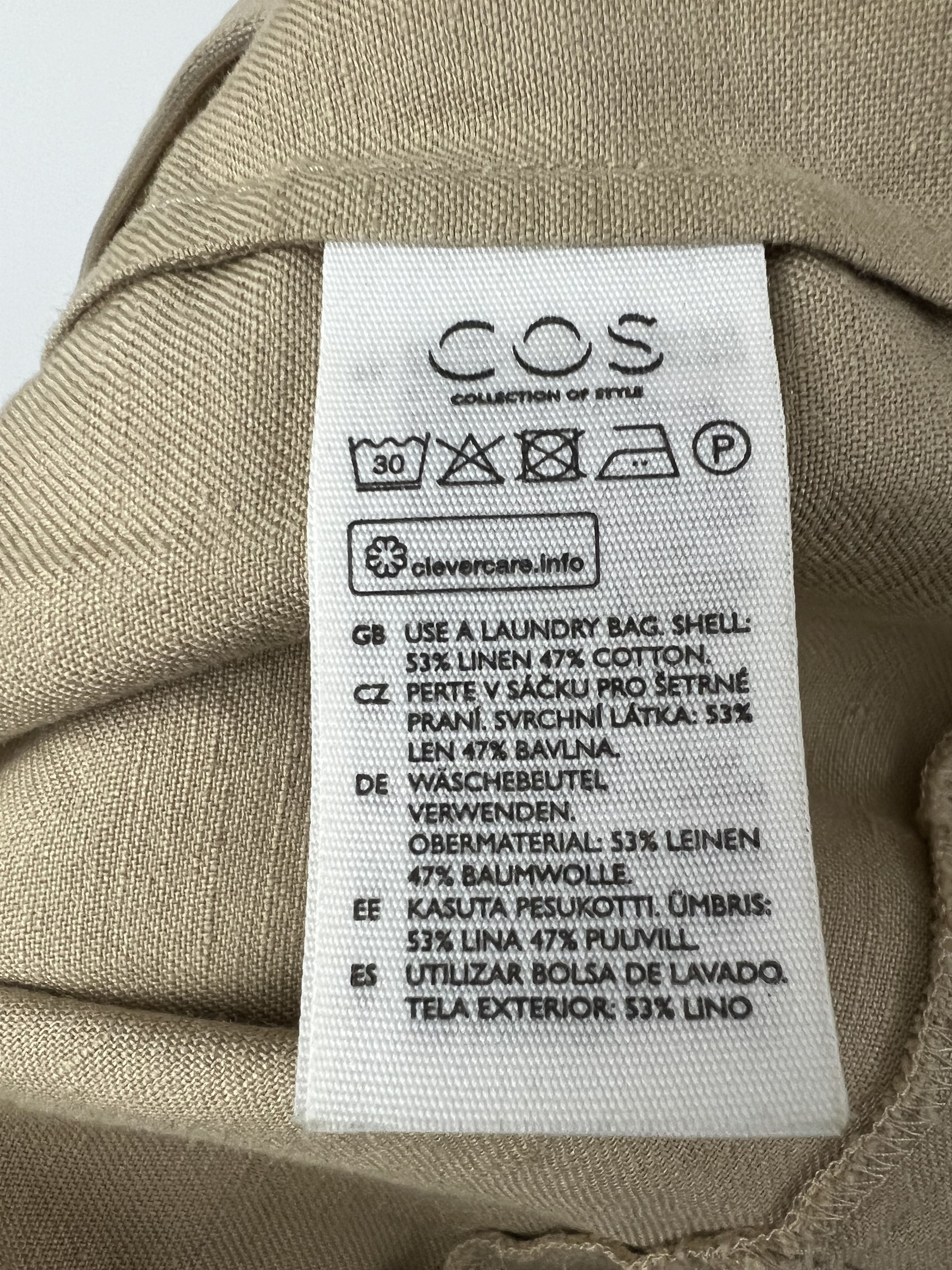 Cos COS Women's Beige Linen Cotton Jumpsuit Size EUR34/XS Size 26" / US 2 / IT 38 - 15 Thumbnail