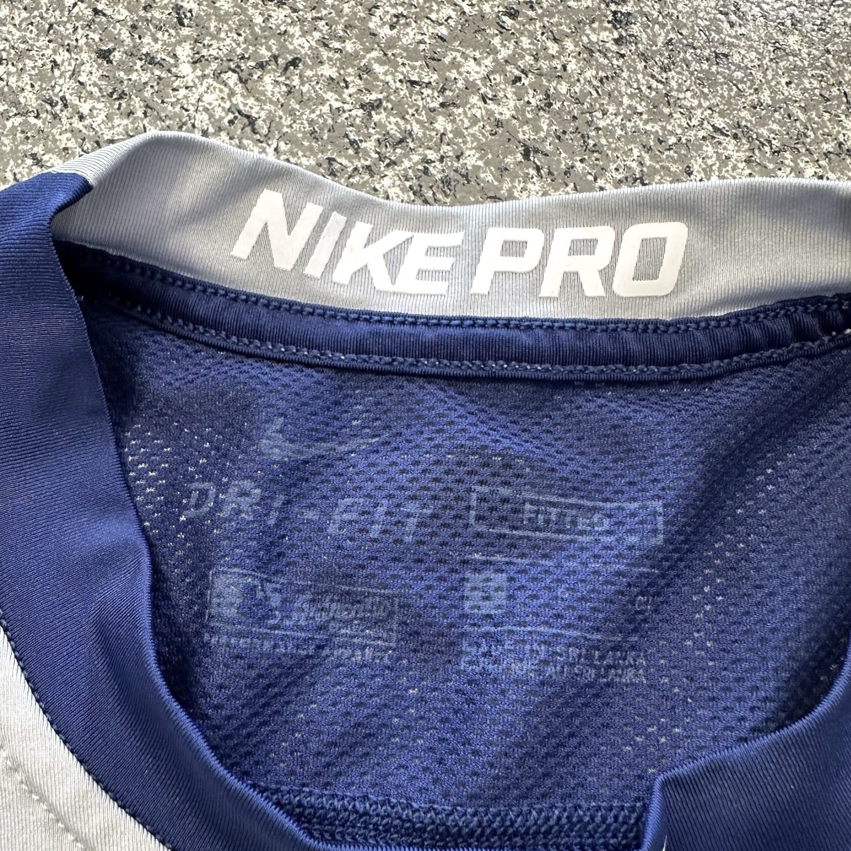Nike Nike Pro MLB Baseball Shirt Nike Pro MLB Shirt Mens S Raglan 3/4 Navy Gray Dri-Fit Baseball Shirt Gray Nike Pro Size US S / EU 44-46 / 1 - 3 Thumbnail
