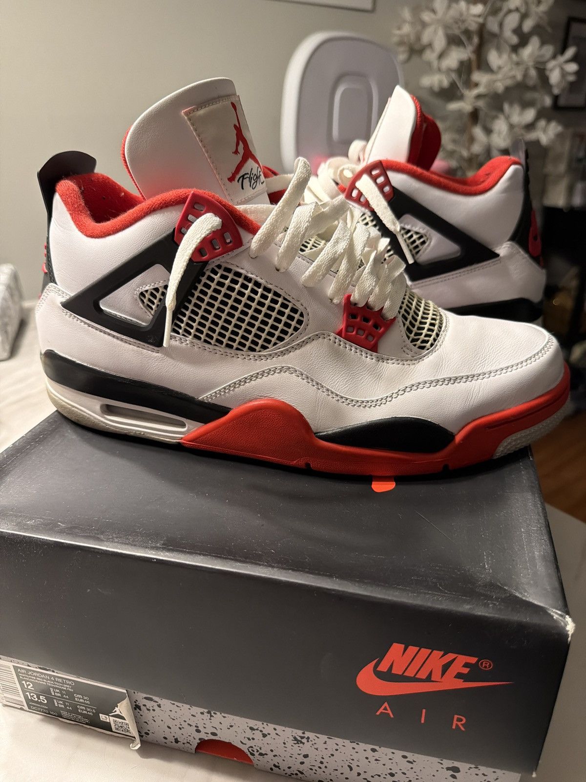 Jordan Brand Jordan 4 Retro Fire Red Size US 12 / EU 45 - 1 Thumbnail