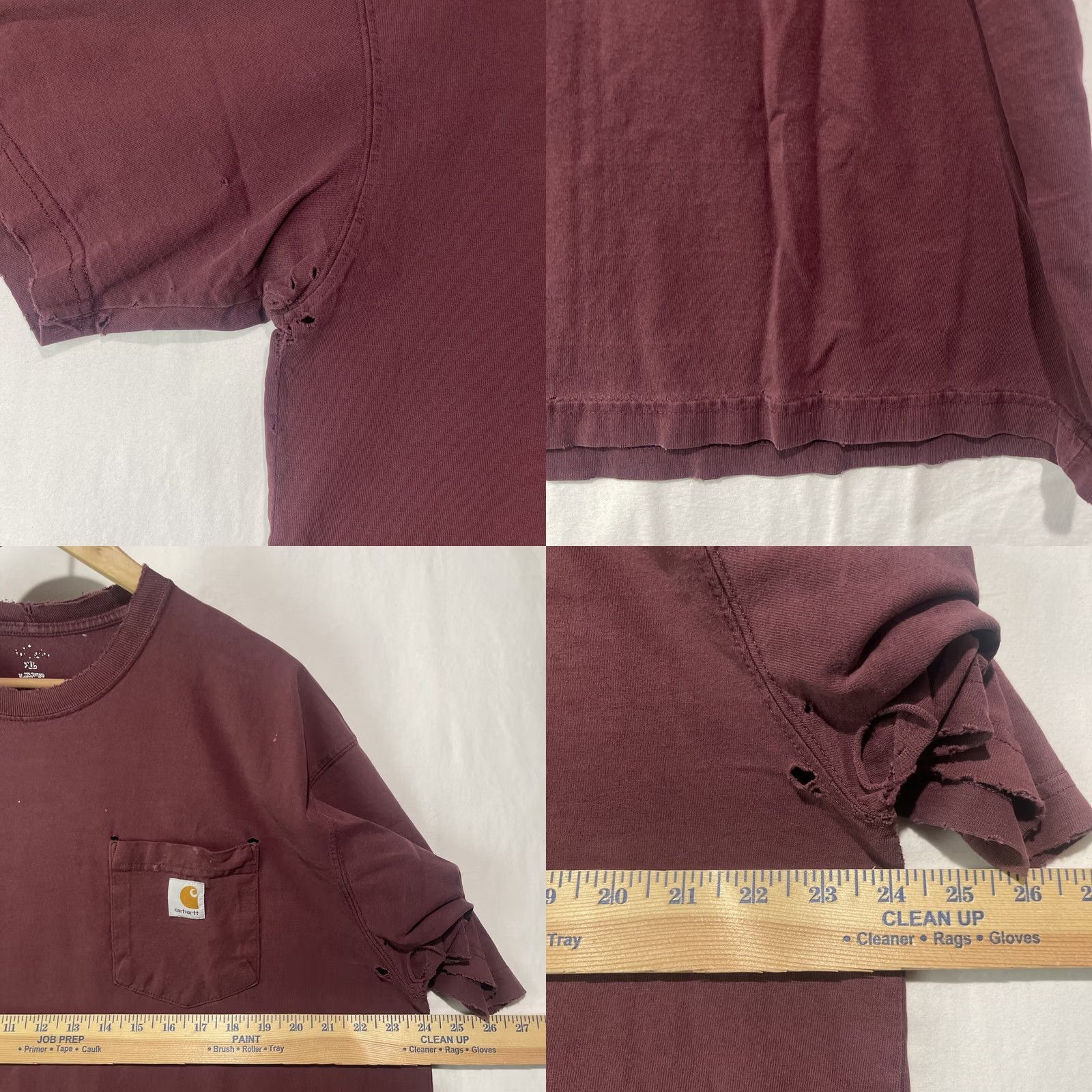 Carhartt Carhartt Shirt Mens XL Burgundy Pocket Short Sleeve Heavyweight Work Size US XL / EU 56 / 4 - 8 Thumbnail
