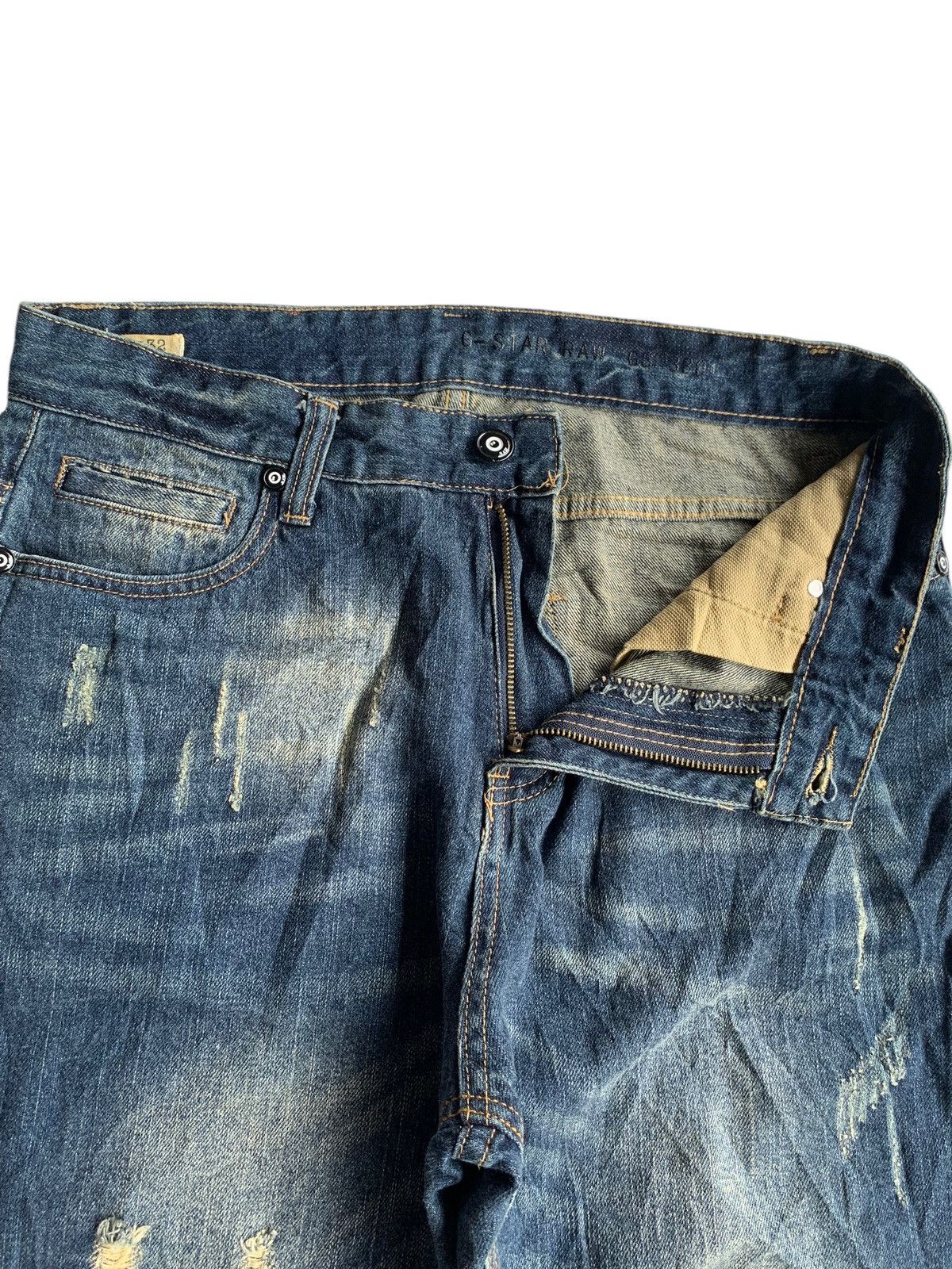 G-Star × Jean G-STAR RAW 3301 RARE DESIGN DISTRESSED DENIM Size US 33 - 14 Thumbnail