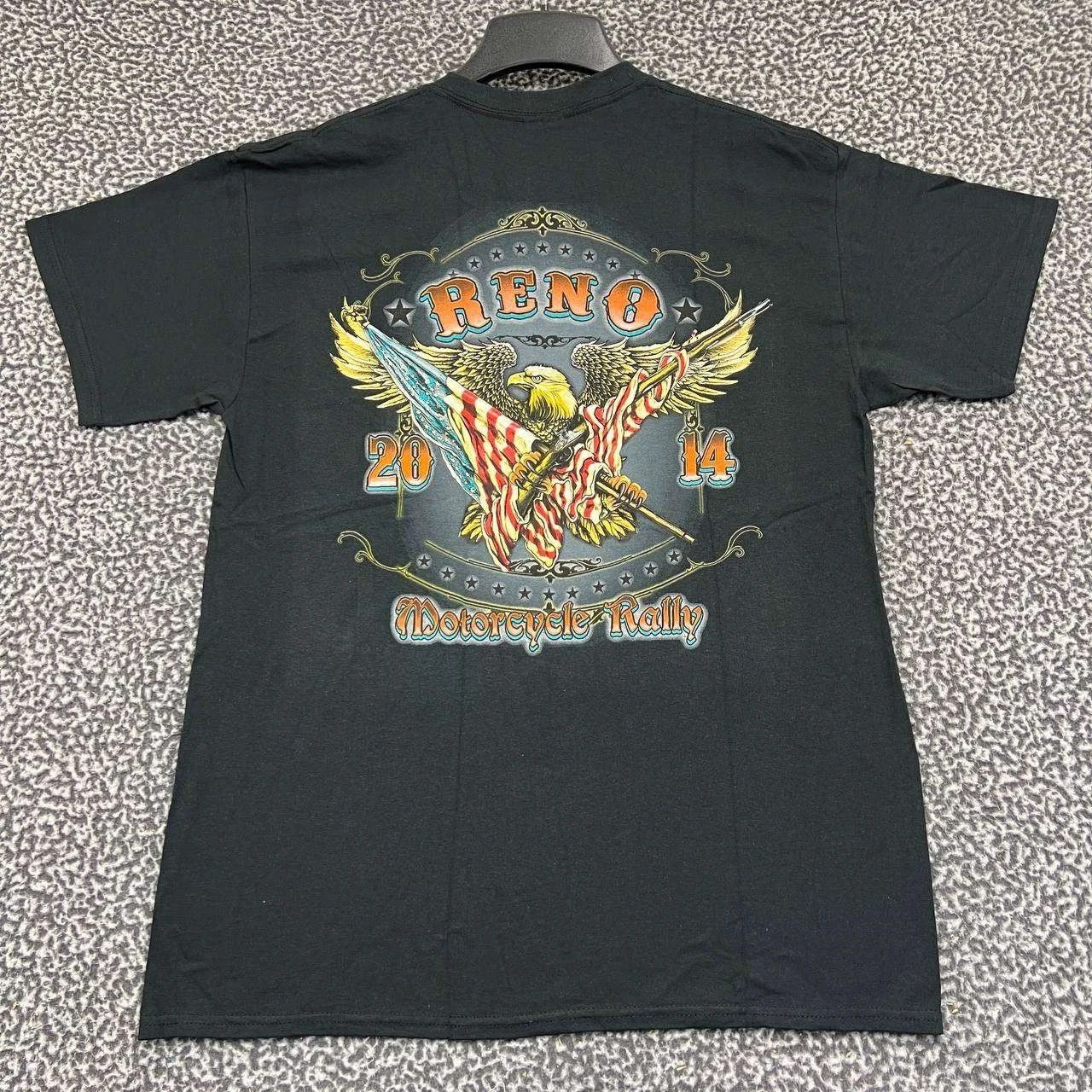 Gildan Vintage Reno Motorcycle Rally Shirt Men L Short Sleeve New Size US L / EU 52-54 / 3 - 1 Thumbnail