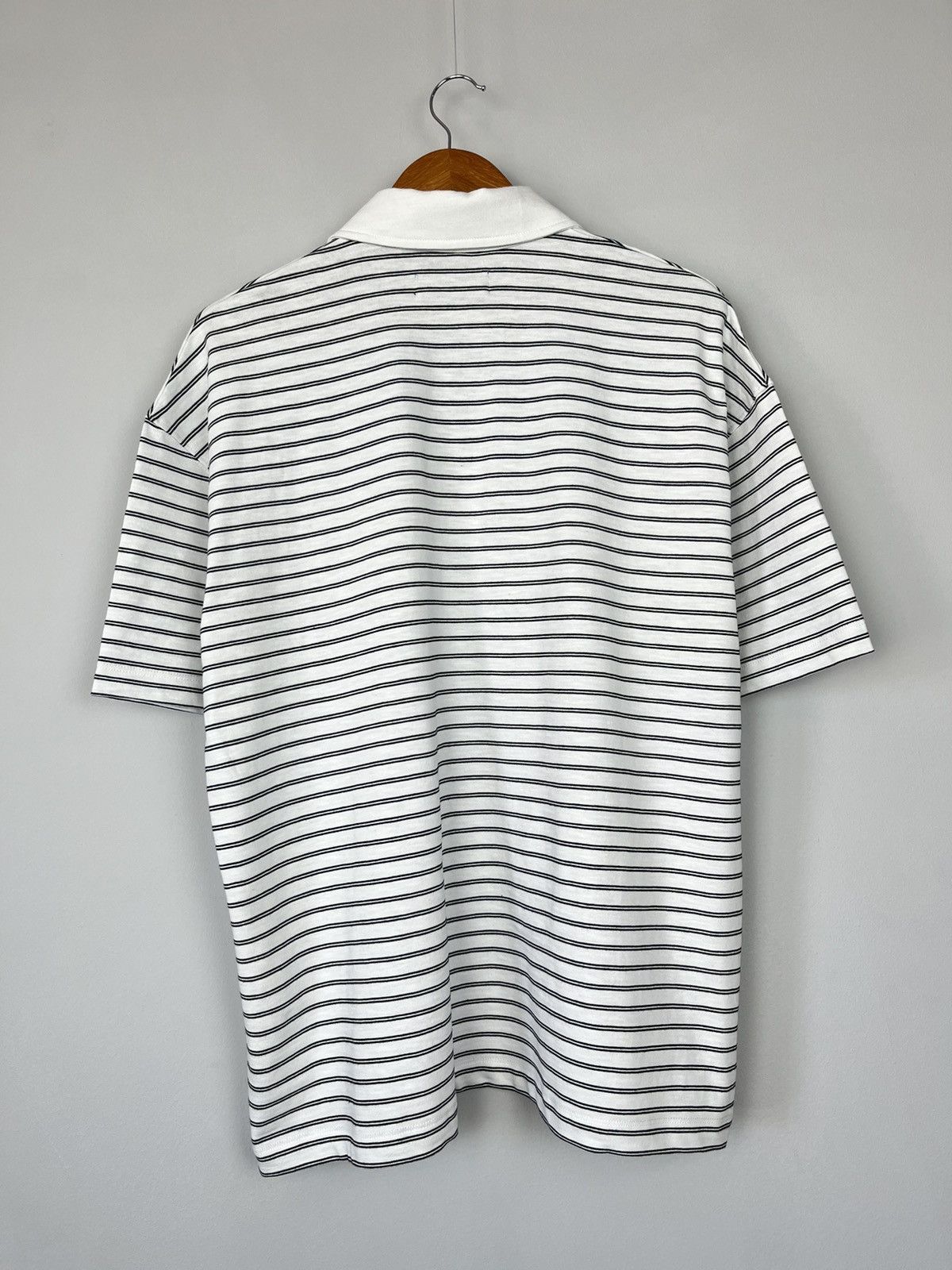 Allsaints AllSaints Ave Short Sleeve Polo Shirt in White Stripe Size US S / EU 44-46 / 1 - 8 Thumbnail