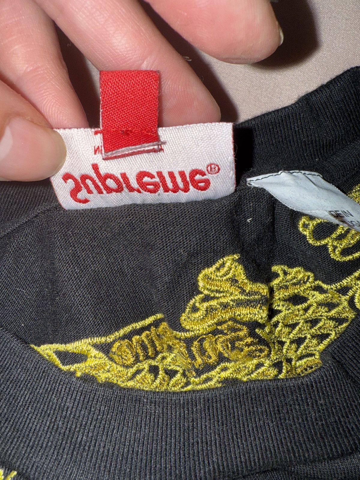 Supreme Black and Gold Embroidered Dragon TShirt New Size US M / EU 48-50 / 2 - 7 Thumbnail