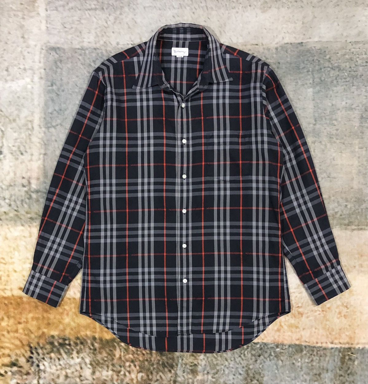 Burberry Burberrys Plaid Cotton Overprint Logo Long Sleeve Shirt Size US L / EU 52-54 / 3 - 8 Thumbnail