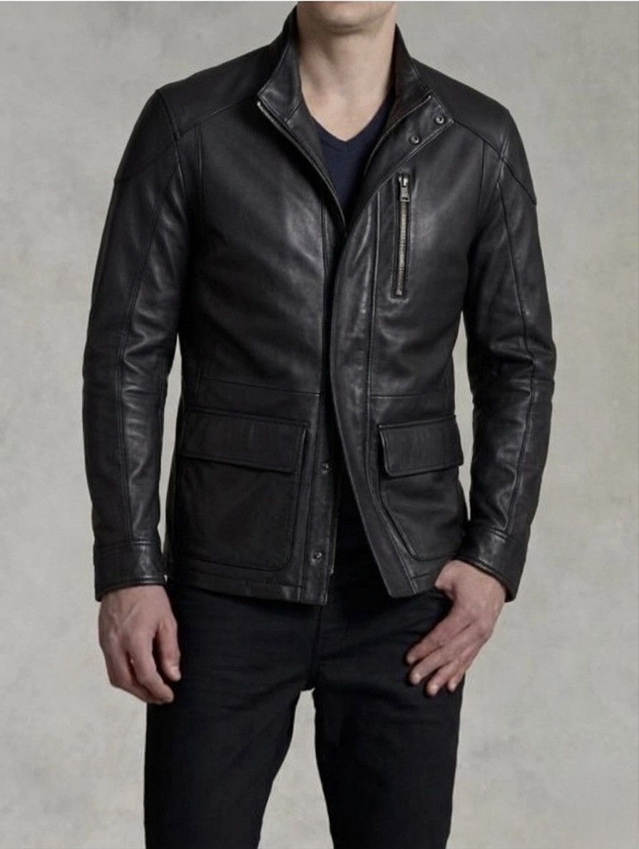 John Varvatos Leather Moto Size EU 54 USA 44 Size US L / EU 52-54 / 3 - 1 Thumbnail