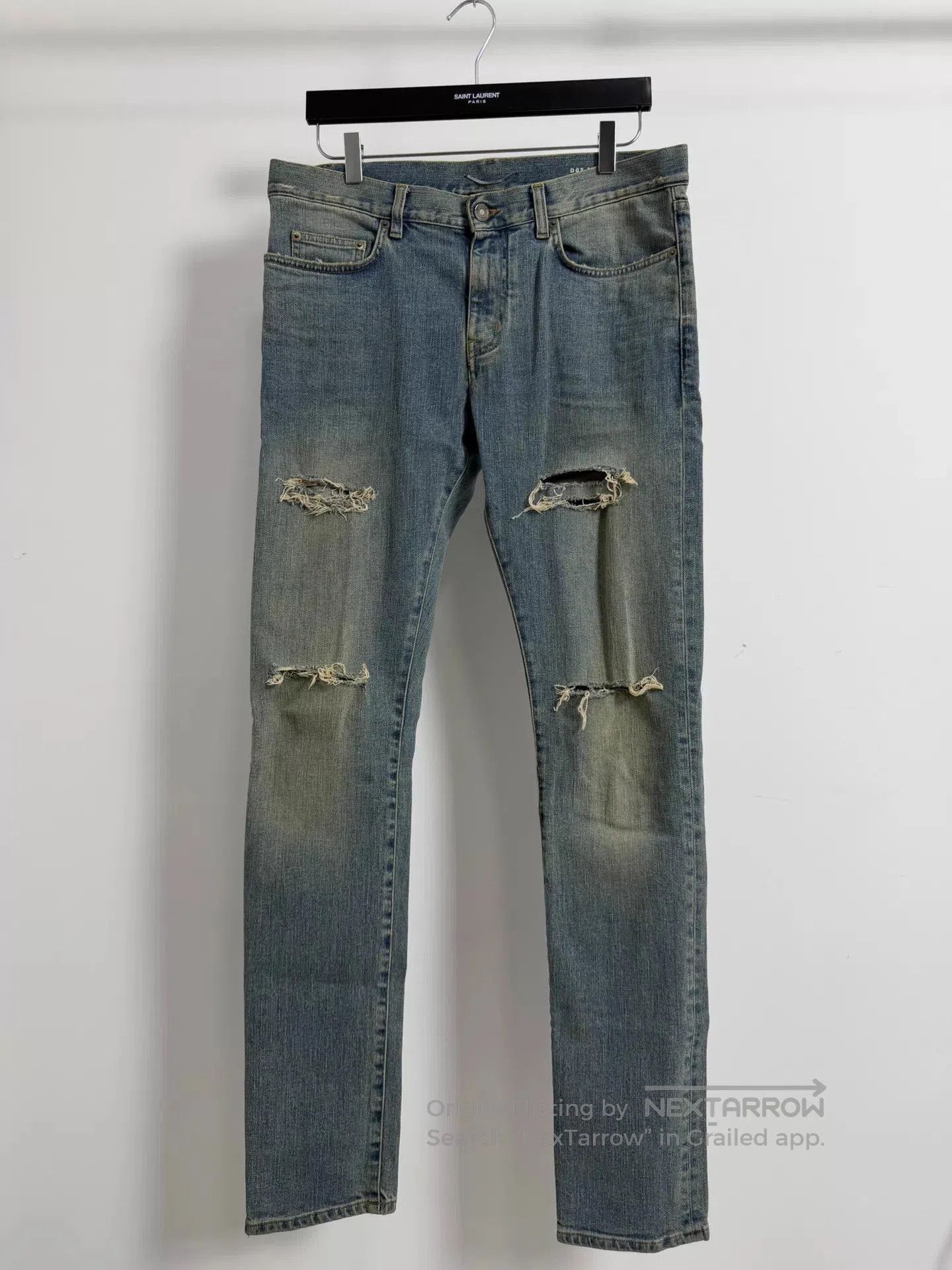 Yves Saint Laurent Blue Distressed Denim Jeans Size 32. Size US 32 / EU 48 - 1 Thumbnail