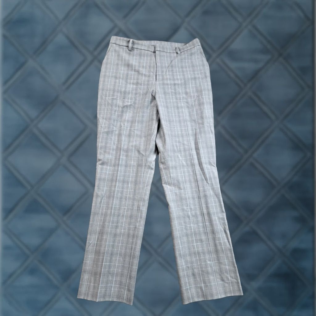 Uniqlo Uniqlo Smart Ankle Pants Men Large Gray 2 Way Stretch Flat Front Glen Check Chino Regular Slim Fit Tapered Fall Casual Business Size US 33 - 1 Thumbnail