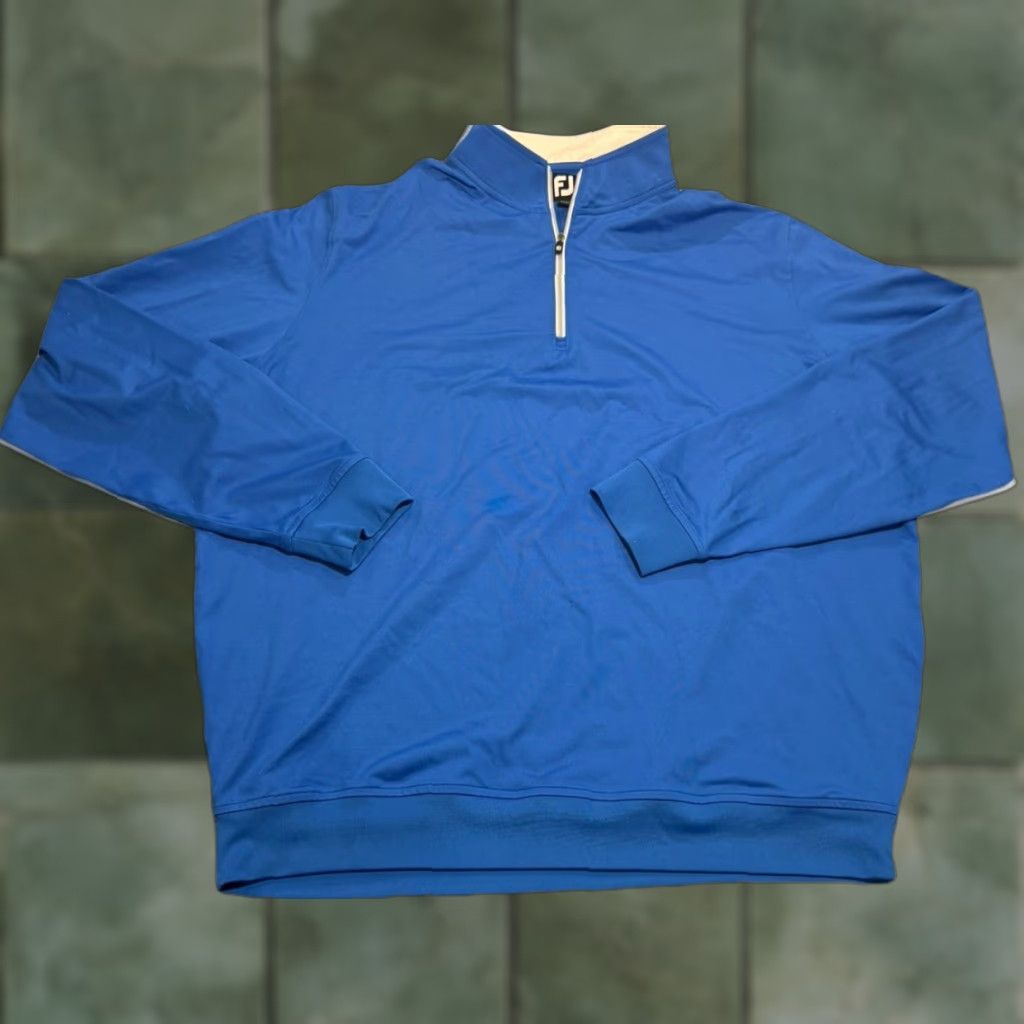 Footjoy FootJoy The Players Course At Wyboo 1/4 Zip Blue Golf Sweater Stretch Sz XL Mens Pullover Cardigan Activewear Golf Mock Neck Zipper Embroidered Logo Size US XL / EU 56 / 4 - 1 Thumbnail