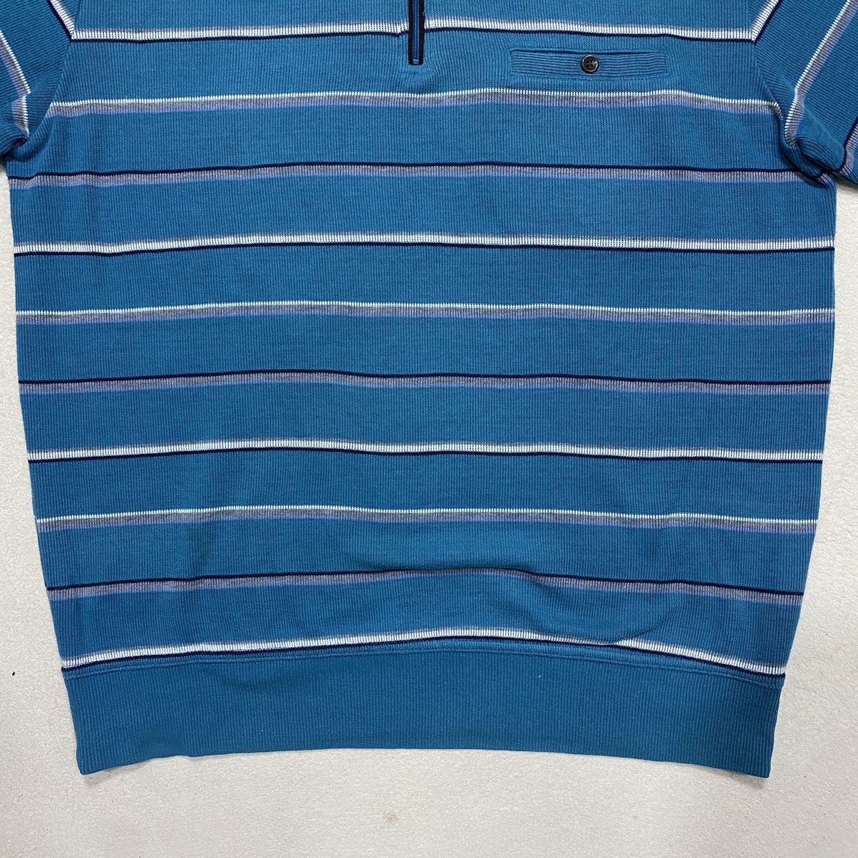 Designer × Japanese Brand × Kansai Yamamoto KANSAI YAMAMOTO Up To Your Striped Half Zipper Sweatshirt Size US L / EU 52-54 / 3 - 3 Thumbnail