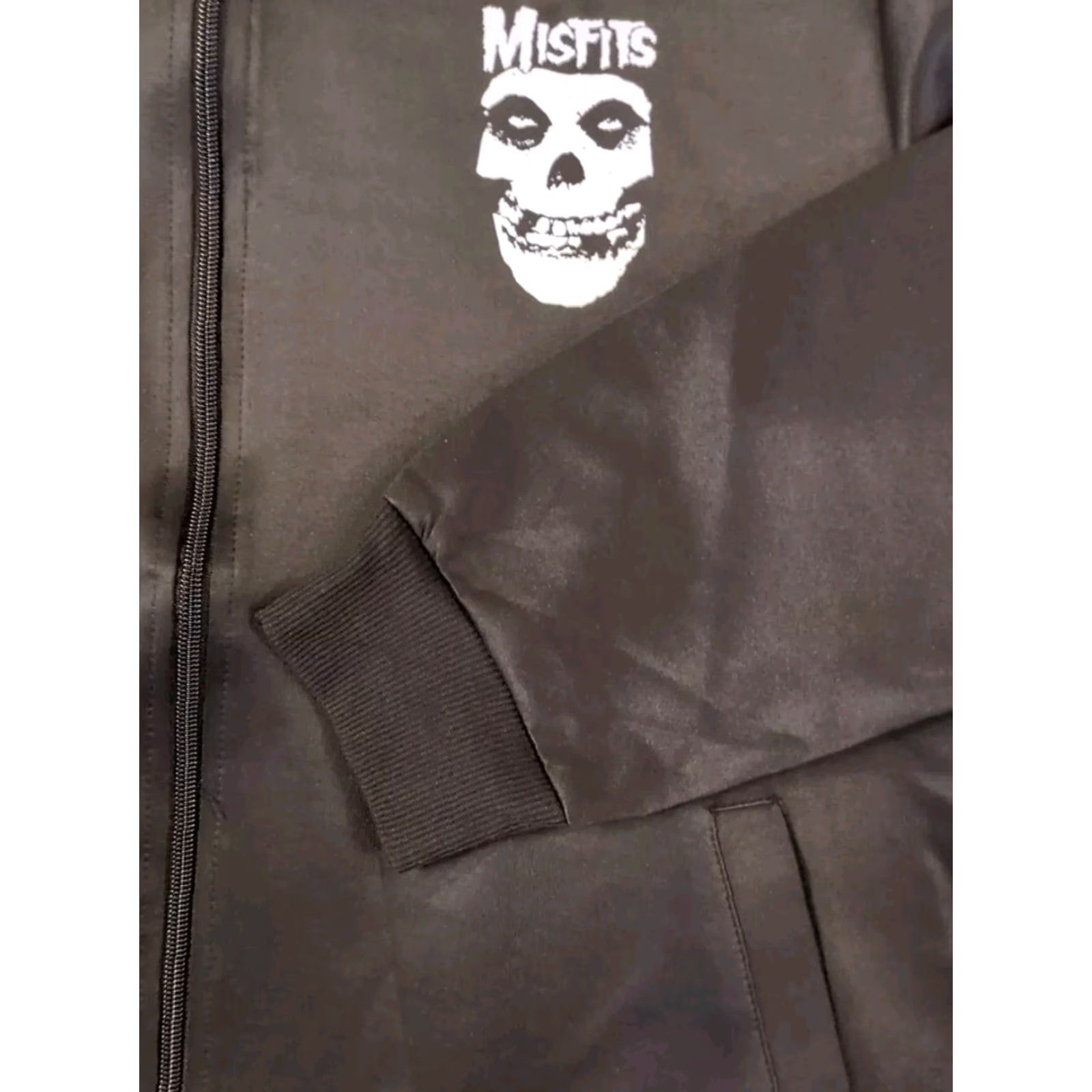 Vintage MISFITS Bomber Jacket Men XL Black Full Zip Logo Zipper Pockets Size US XL / EU 56 / 4 - 3 Thumbnail