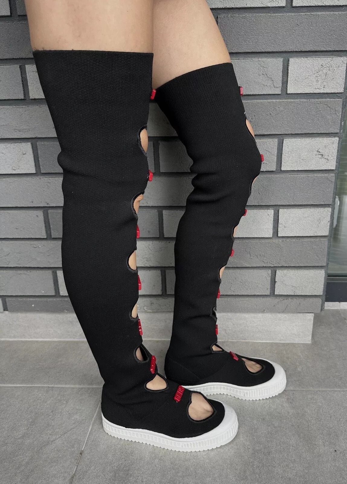 GCDS GCDS Hight Knee Socks Sneakers Leather Shoes Heart Size US 7 / IT 37 - 5 Thumbnail