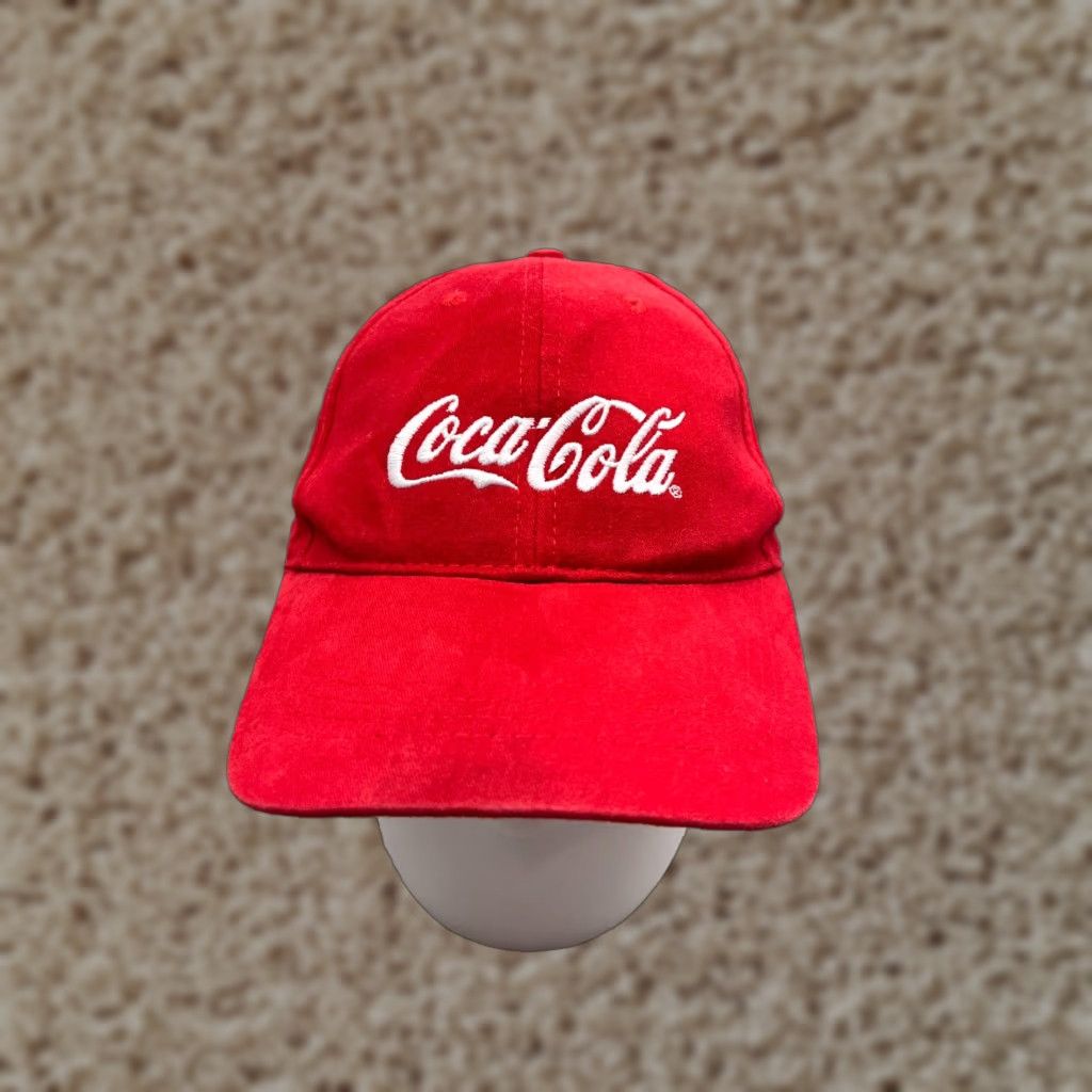 Vintage Coca Cola Quake City Caps Hat Strap Back Adult One Size Red 100% Cotton Size ONE SIZE - 1 Thumbnail