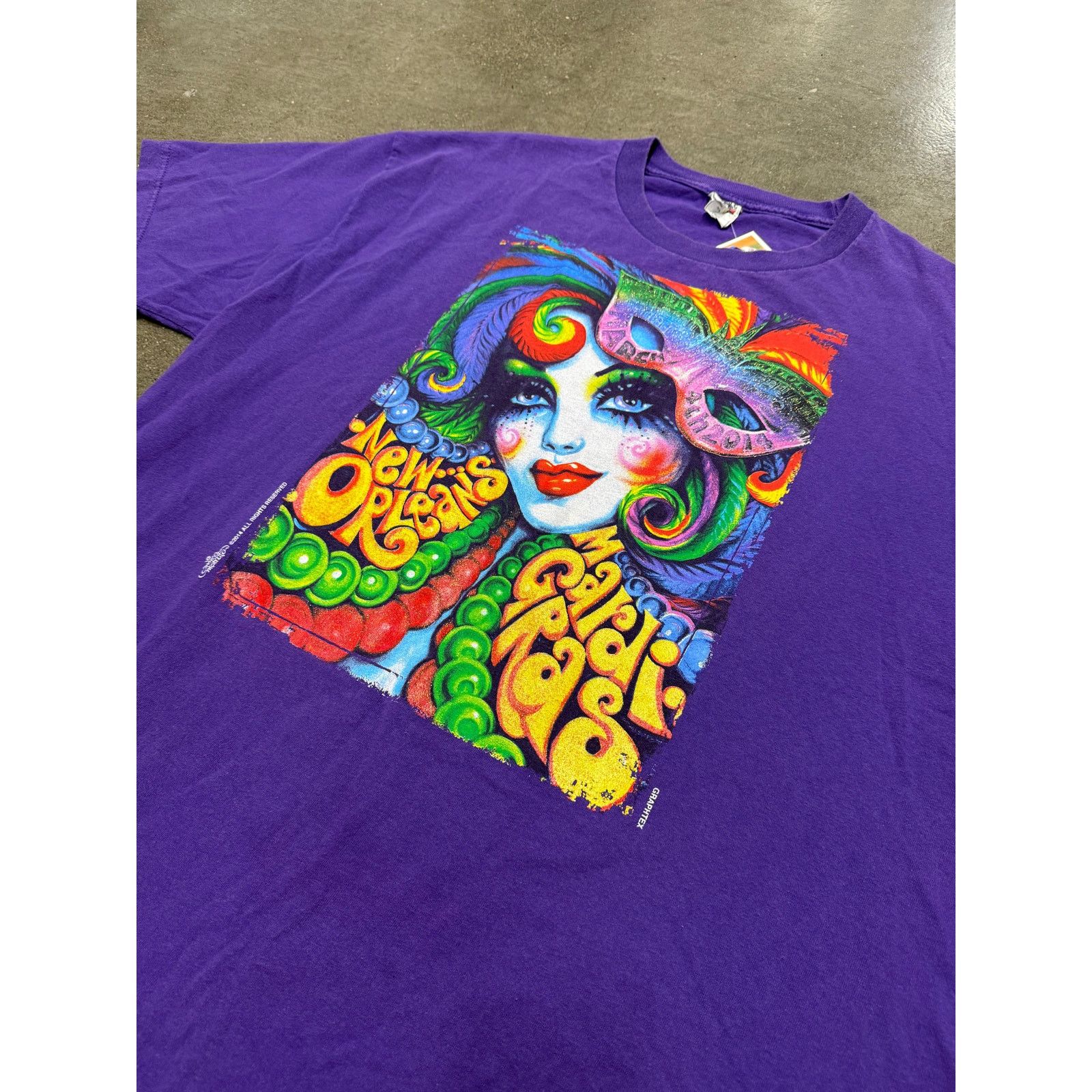 Vintage Vintage New Orleans Mardi Gras T-Shirt Size US XL / EU 56 / 4 - 2 Thumbnail