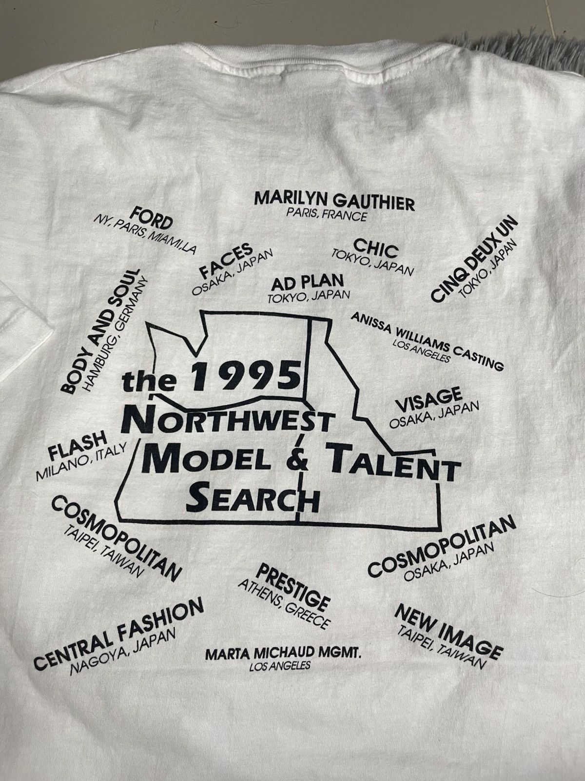 Vintage Grail! Vtg 95 Bergstrom Models Int'l Talent Search T-Shirt Size US XL / EU 56 / 4 - 5 Thumbnail