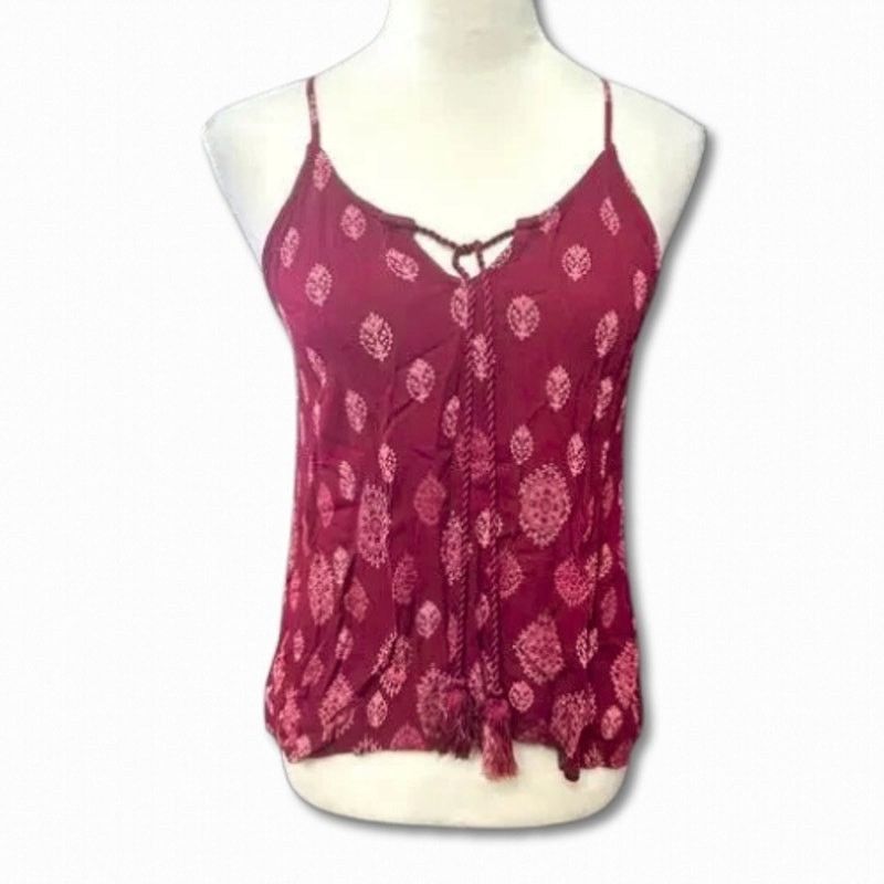 Other LUQ Halter Adjustable Straps Geometric Breathable Burgundy S Size S / US 4 / IT 40 - 1 Thumbnail