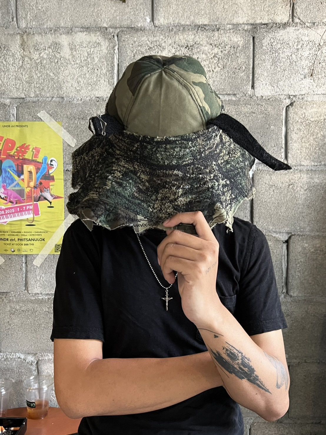 Other Camo Patchwork Bucket Hat Vintage Military Distressed Size ONE SIZE - 13 Thumbnail