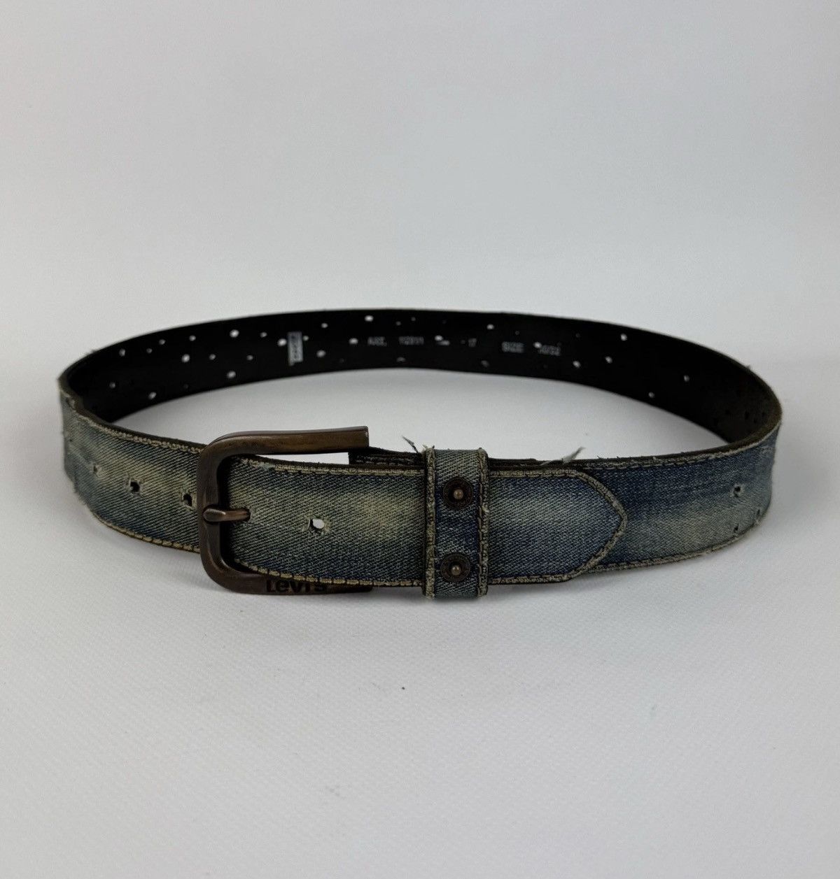 Levi's Levi’s Avant Garde Leather Denim Jeans Blue Belt Unisex Fade Size ONE SIZE - 1 Thumbnail