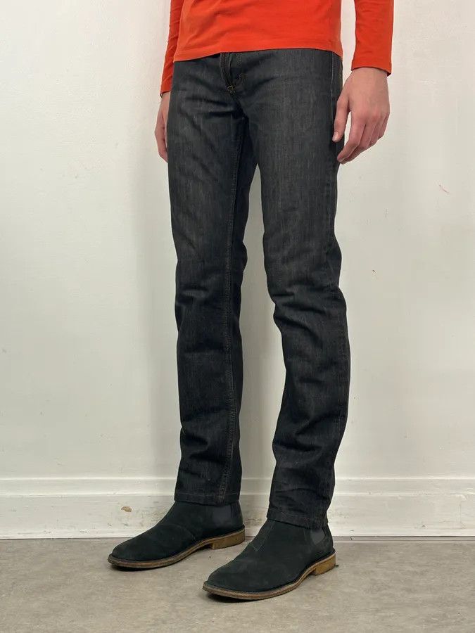 Dolce & Gabbana 2000s Dolce & Gabbana Dark Grey Denim Power Straight Jeans Size US 30 / EU 46 - 4 Thumbnail