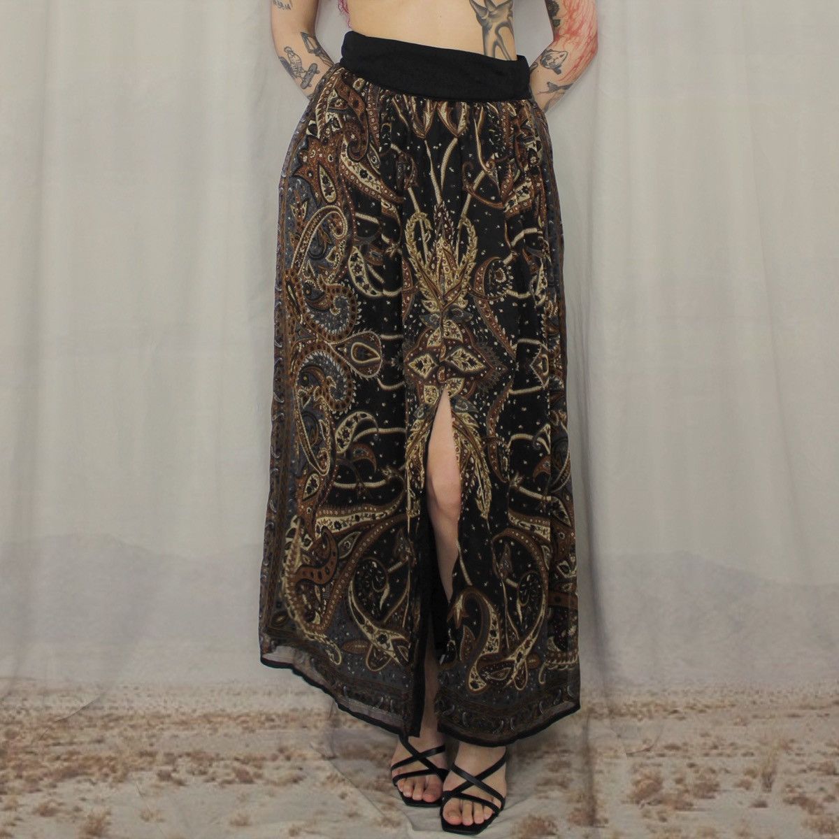 Other 🏺BLACK PAISLEY MAXI SKIRT🏺 Size 27" / US 4 / IT 40 - 1 Thumbnail
