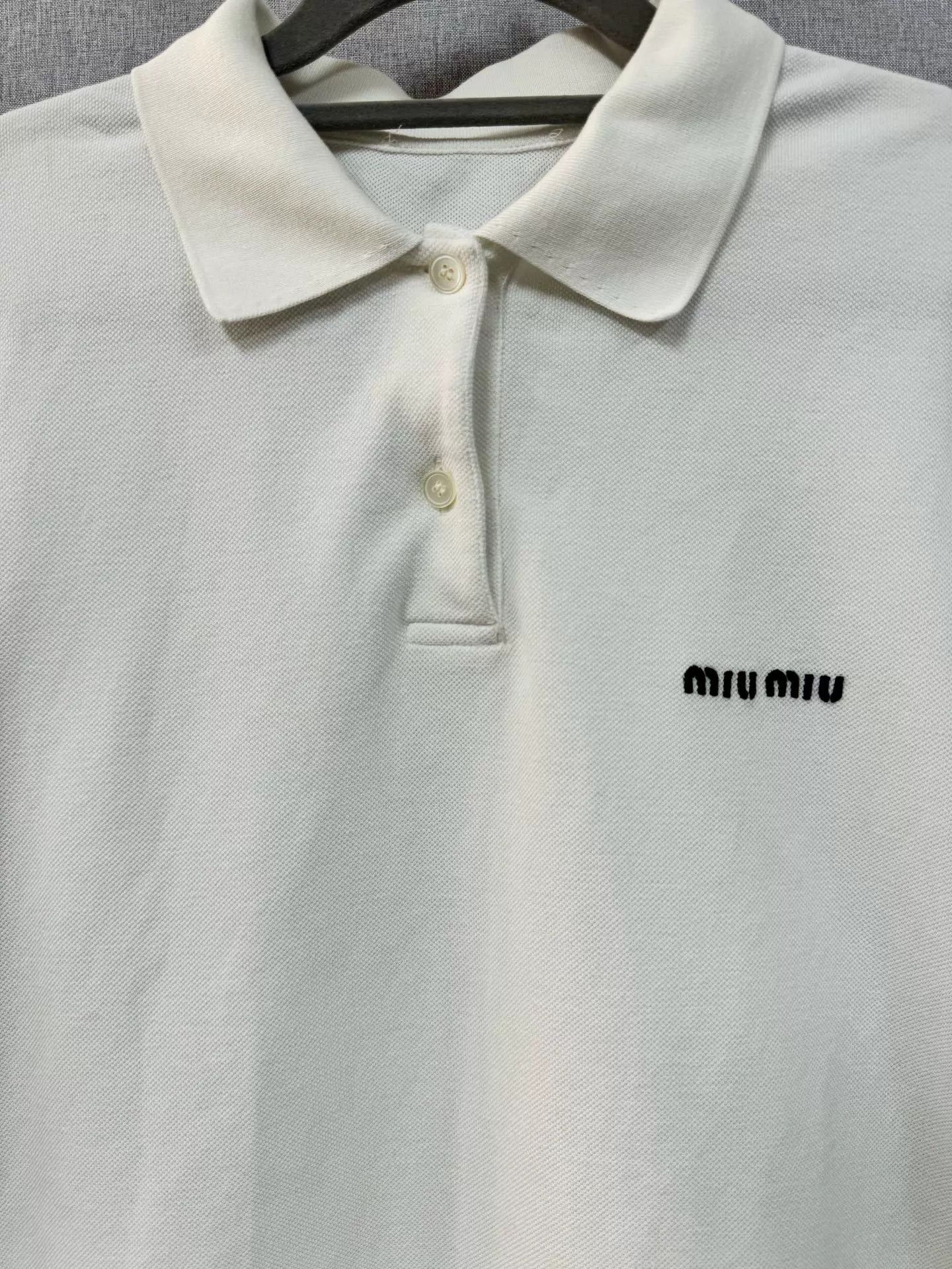 Miu Miu MIU MIU Embroidered Logo White Polo L Size L / US 10 / IT 46 - 3 Thumbnail