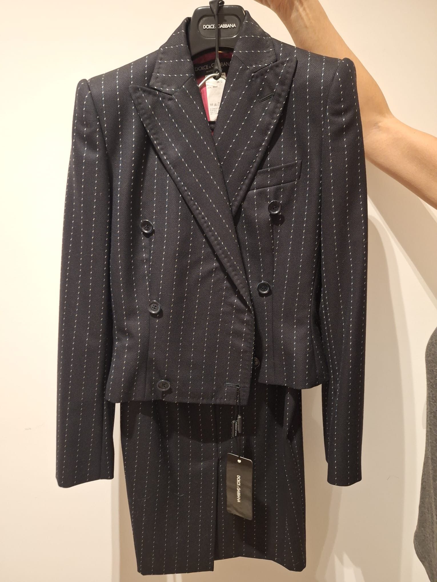 Dolce & Gabbana Dolce & Gabbana Archive Pinstripe Wool Suit Set Size XS / US 0-2 / IT 36-38 - 1 Thumbnail