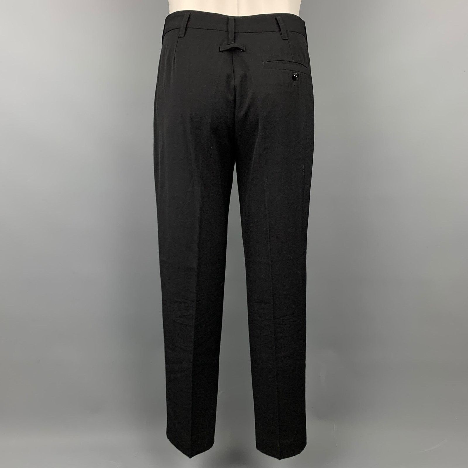 Jean Paul Gaultier 38 Black Wool Peak Lapel Double Breasted Suit Size 38R - 6 Thumbnail