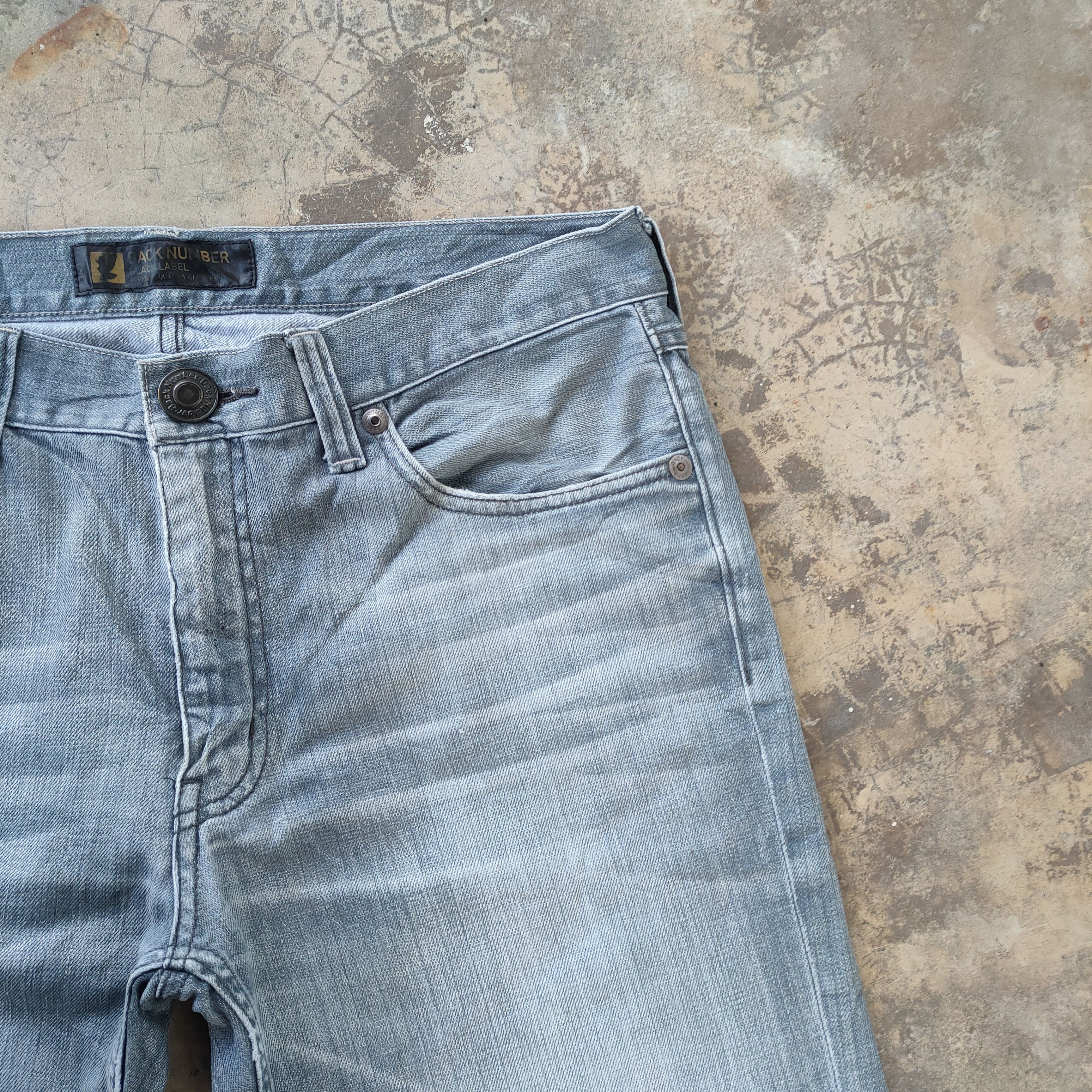 Black Label × Jean VINTAGE BACK NUMBER FADED RIPPED JEANS DENIM PANTS Size US 35 - 8 Thumbnail