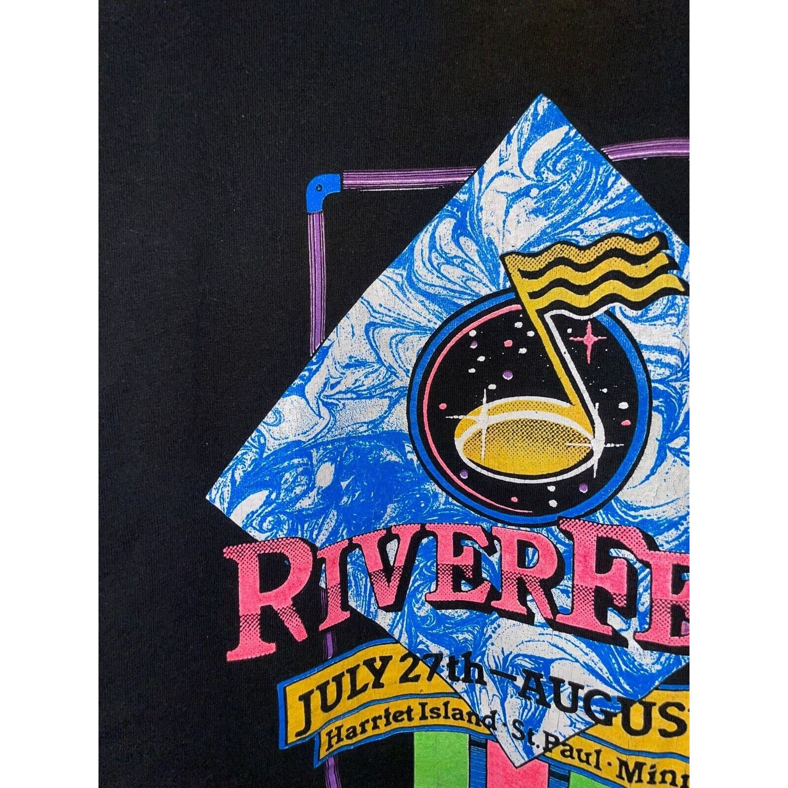 Fruit Of The Loom Vintage Riverfest Shirt Chuck Berry REO Sinead Concert Tee Size US L / EU 52-54 / 3 - 2 Thumbnail