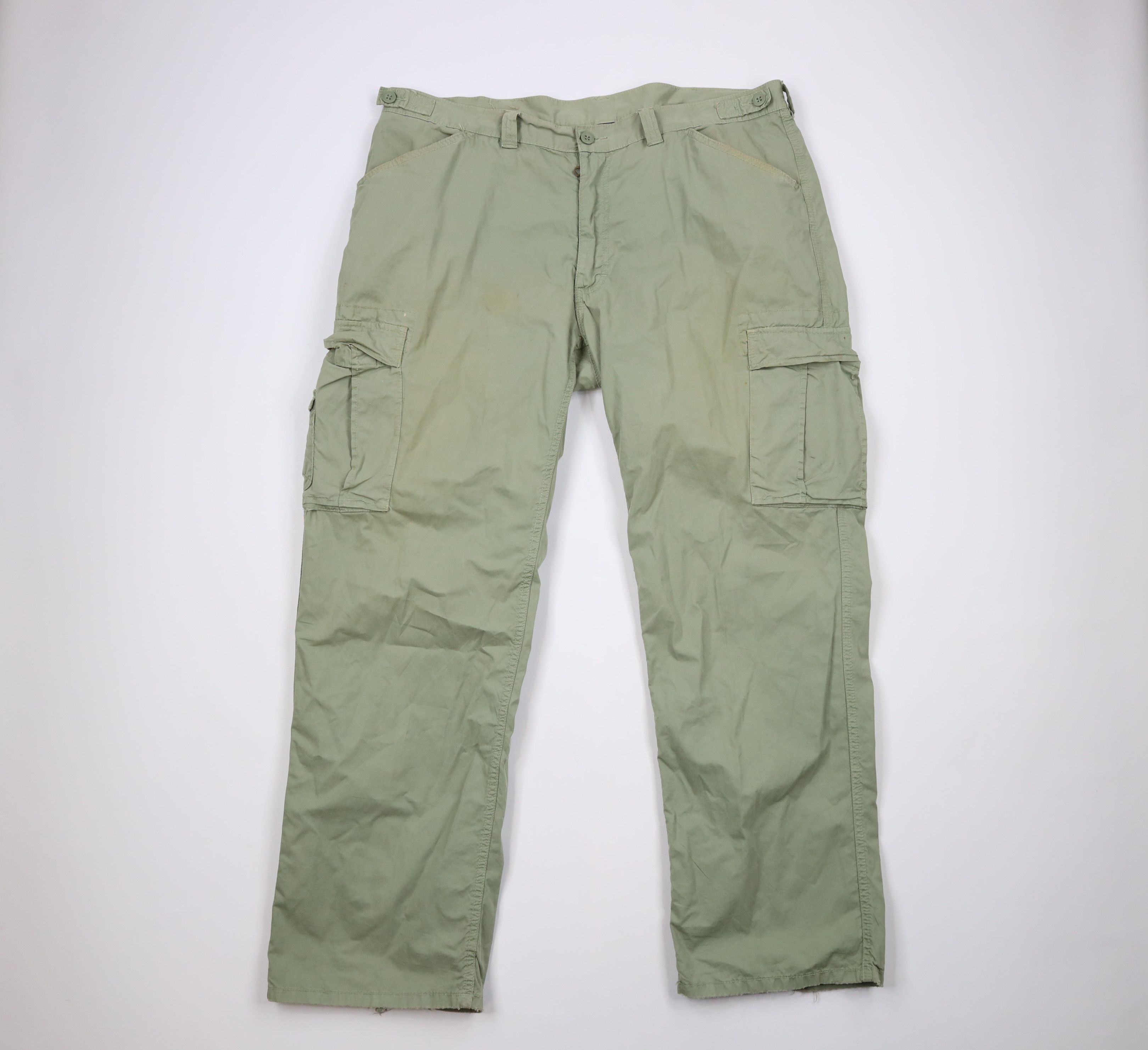Ralph Lauren × Vintage Vintage 90s Ralph Lauren Military Wide Leg Cargo Pants Green Size US 40 / EU 56 - 1 Thumbnail